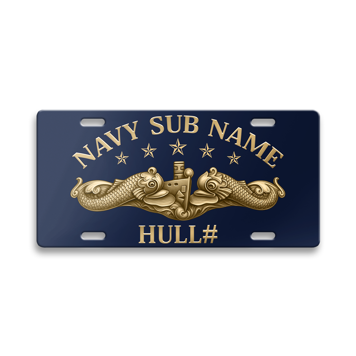 Personalizable Navy Submarine Aluminum License Plate