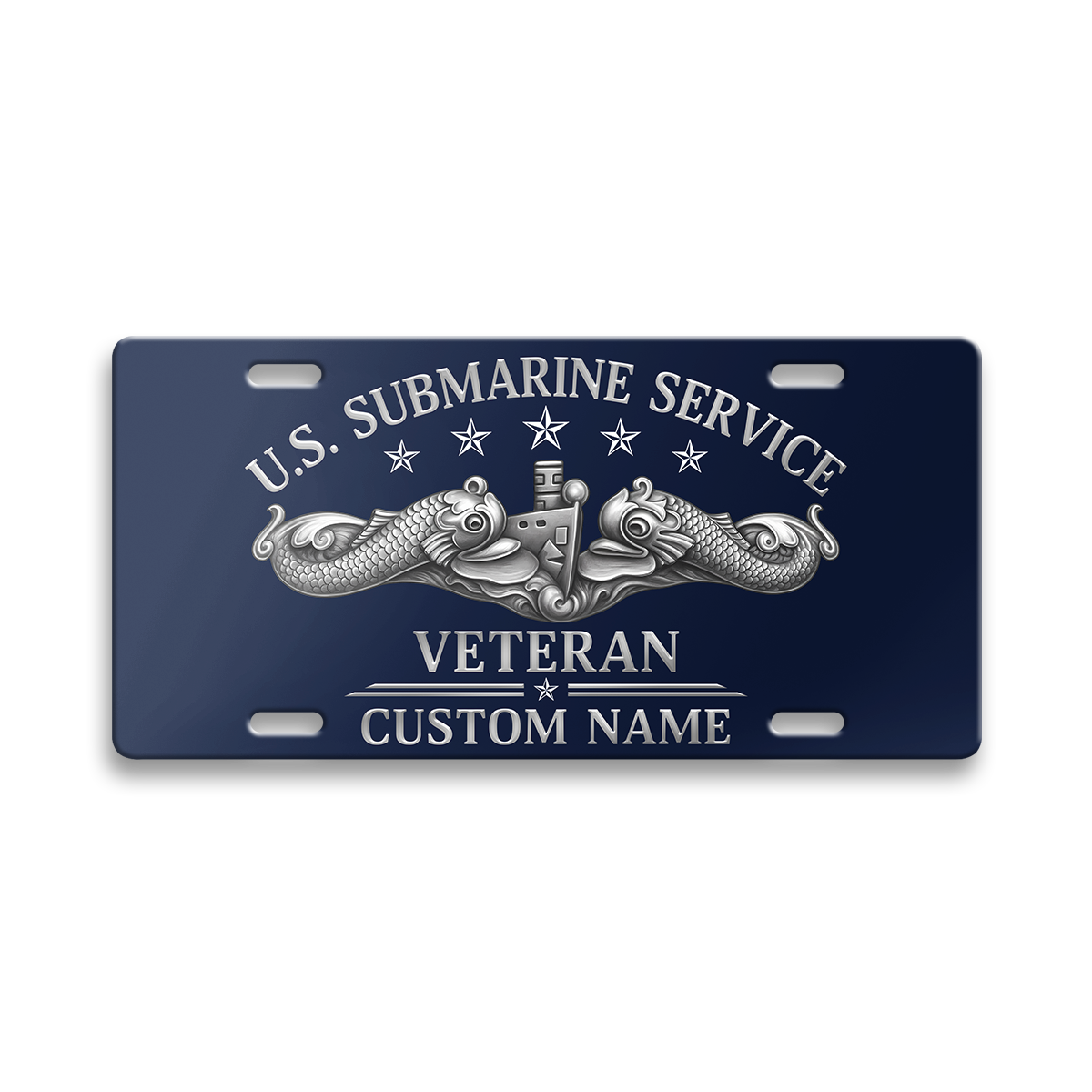 Personalizable Navy Submarine Aluminum License Plate