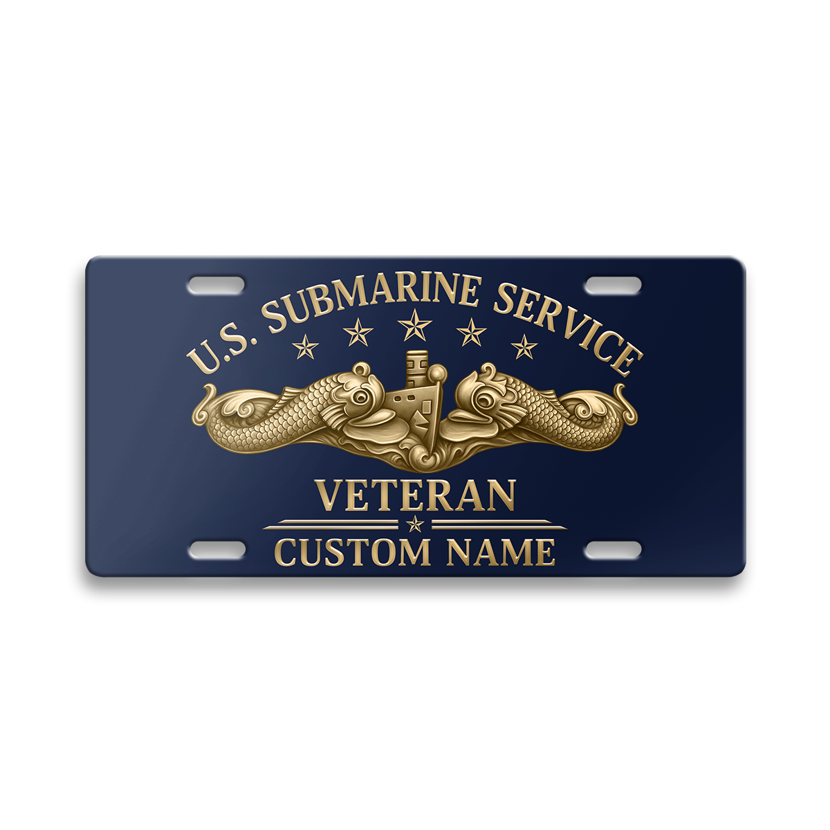 Personalizable Navy Submarine Aluminum License Plate