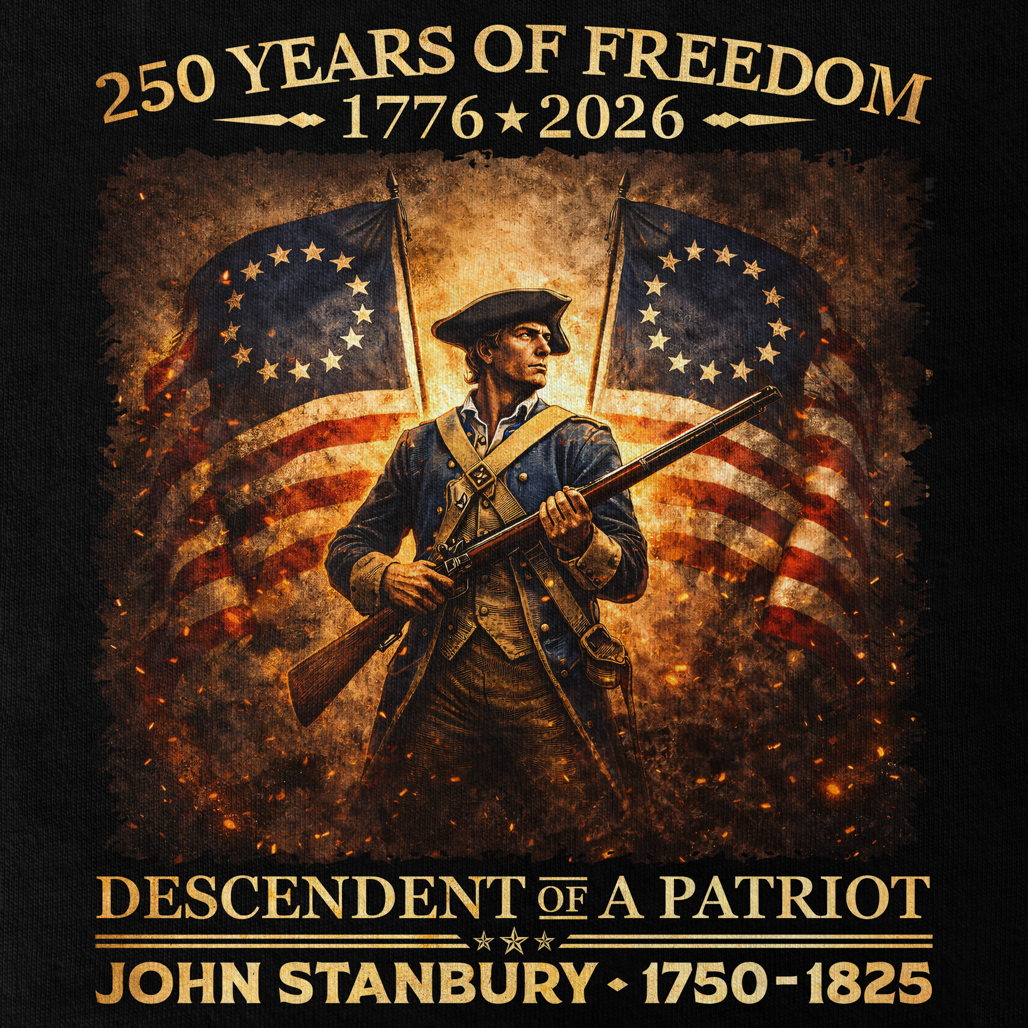 Personalizable America 250 Years Descendant Of A Patriot Classic T-shirt
