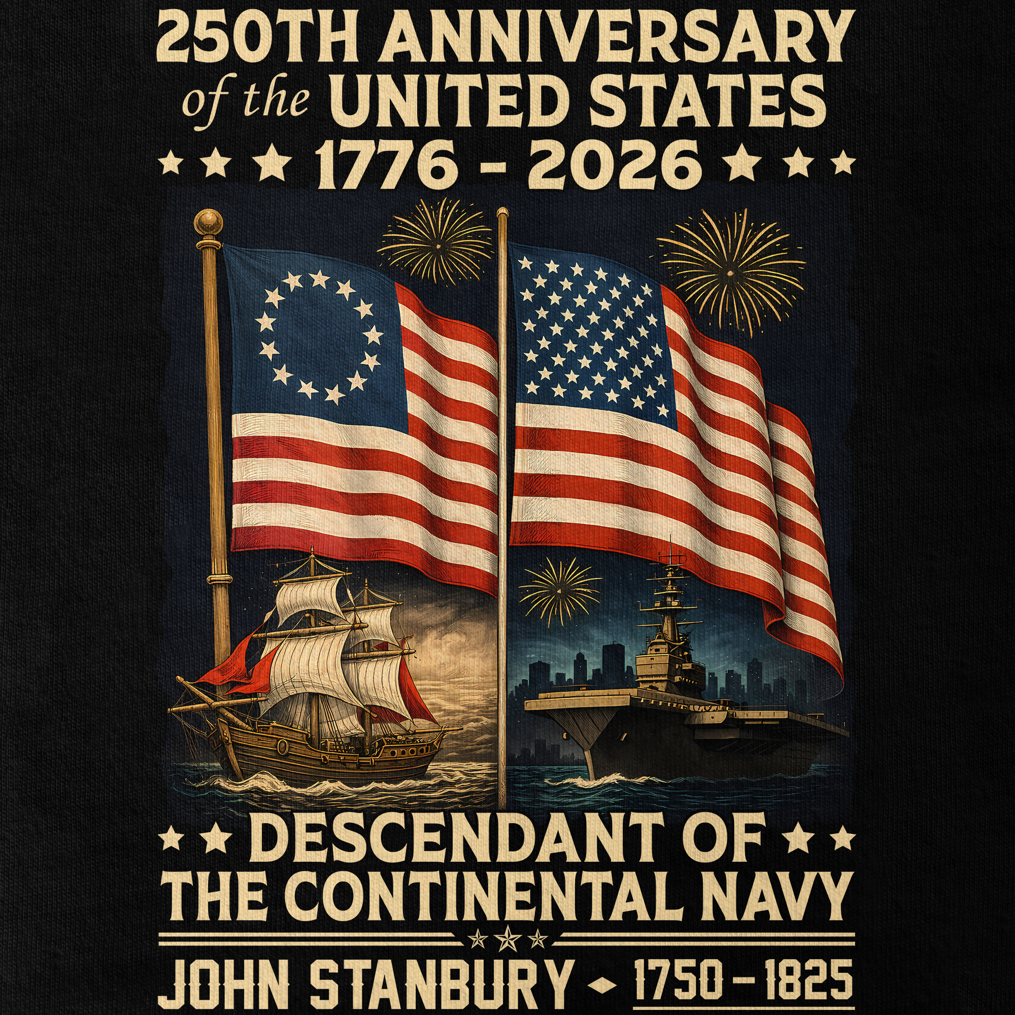 Personalizable America 250 Years Descendant Of A Patriot Classic T-shirt