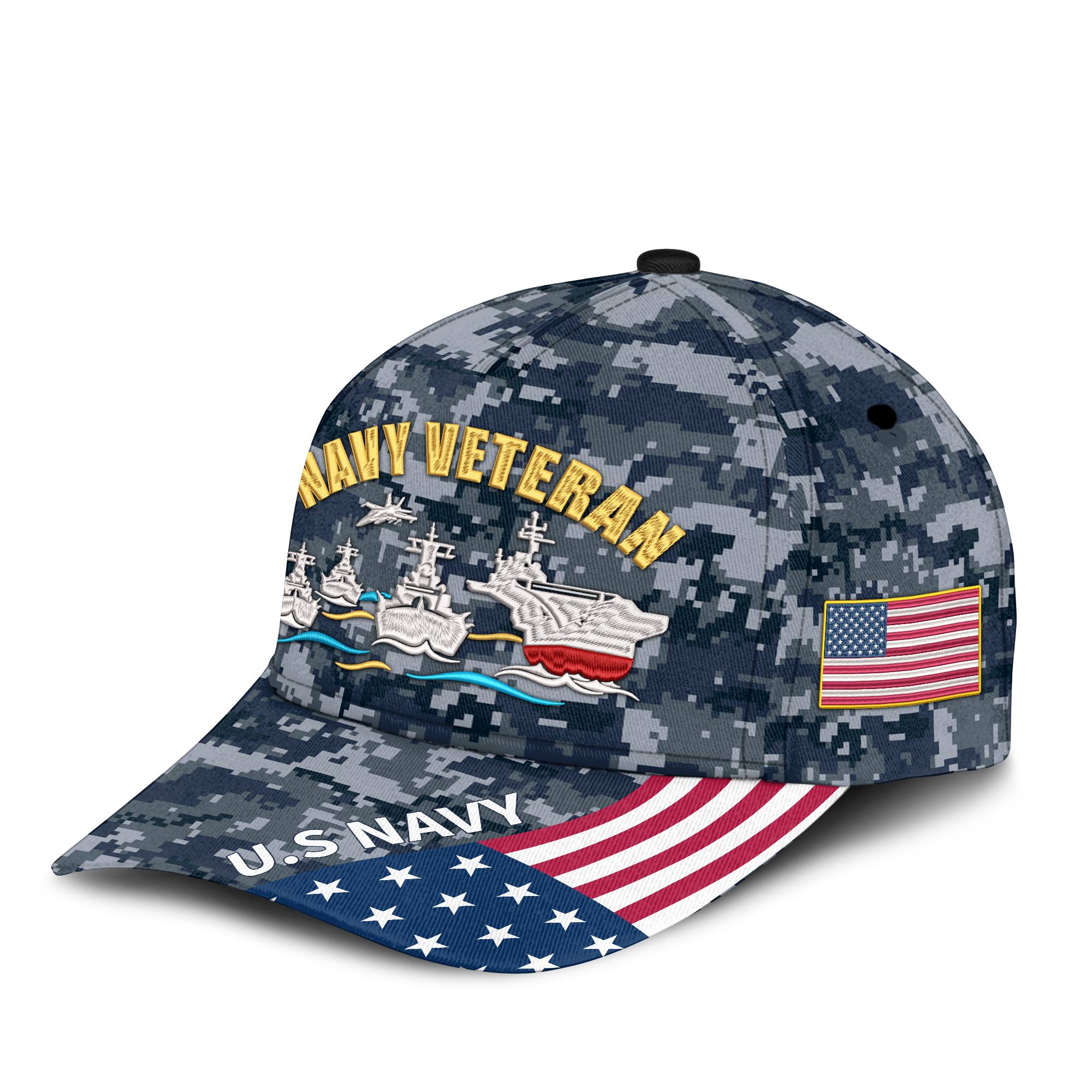 Navy Veteran Embroidered & Printed Cap