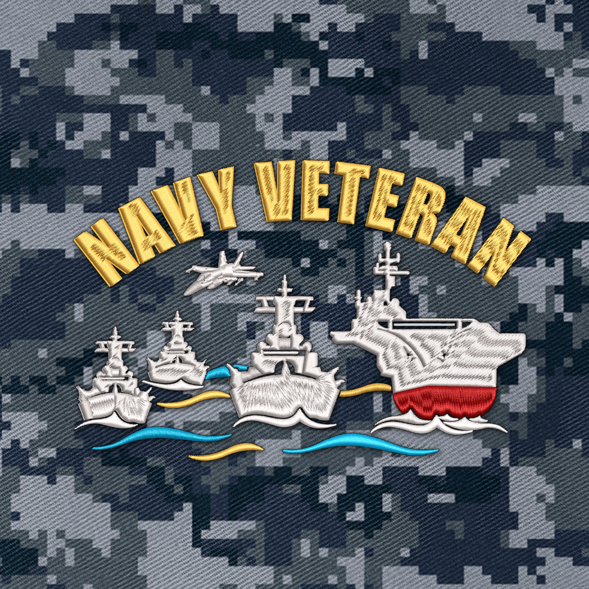 Navy Veteran Embroidered & Printed Cap