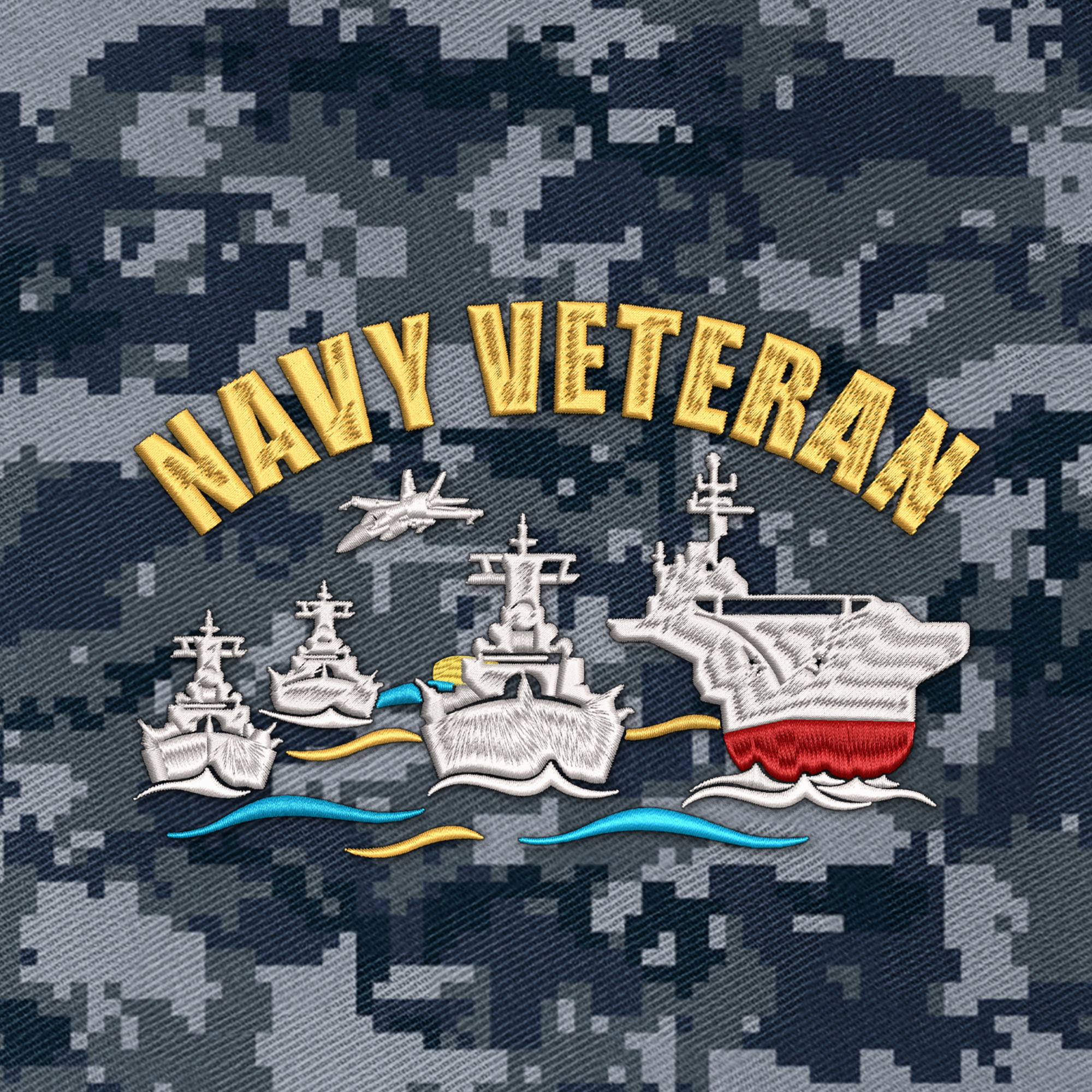 Navy Veteran Embroidered & Printed Cap