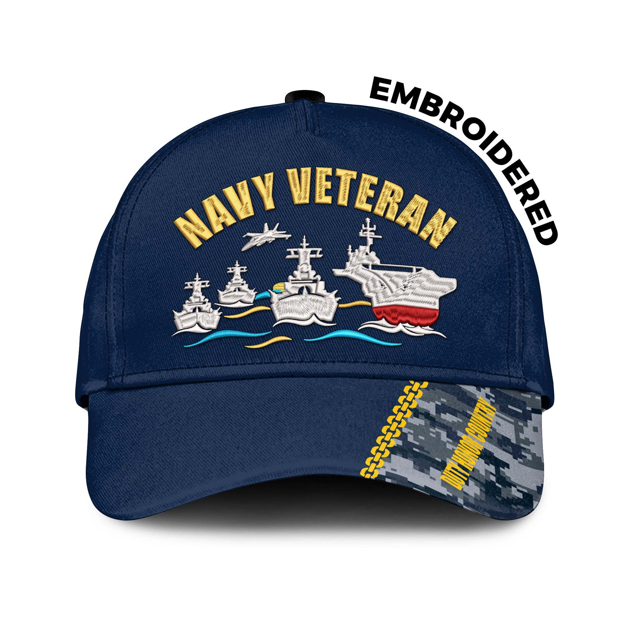 Navy Veteran Embroidered & Printed Cap