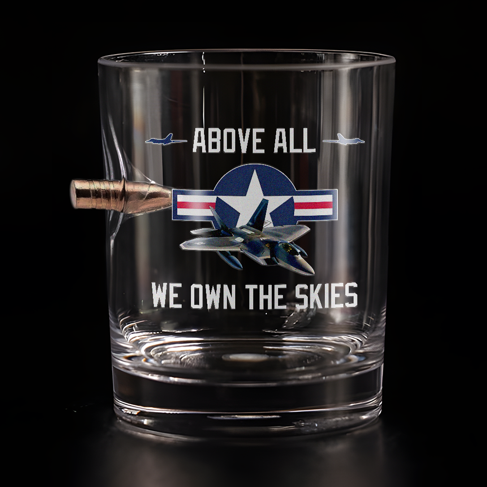 Above All We Own The Skies Bullet Whiskey Glass