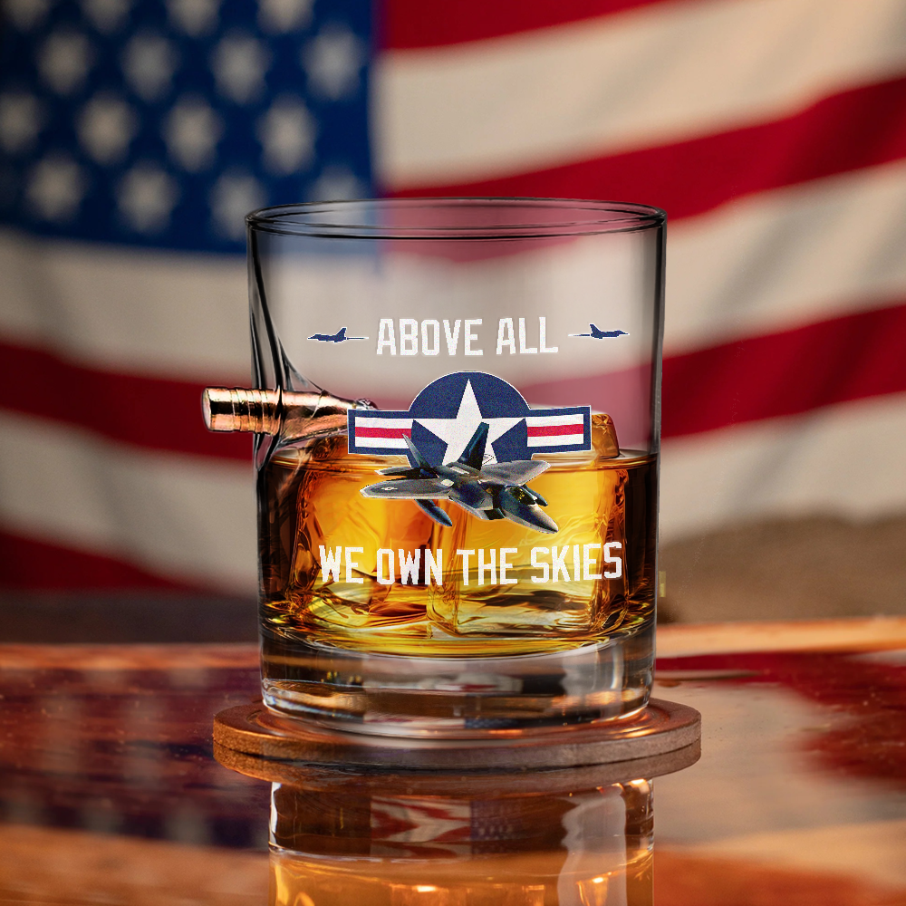 Above All We Own The Skies Bullet Whiskey Glass