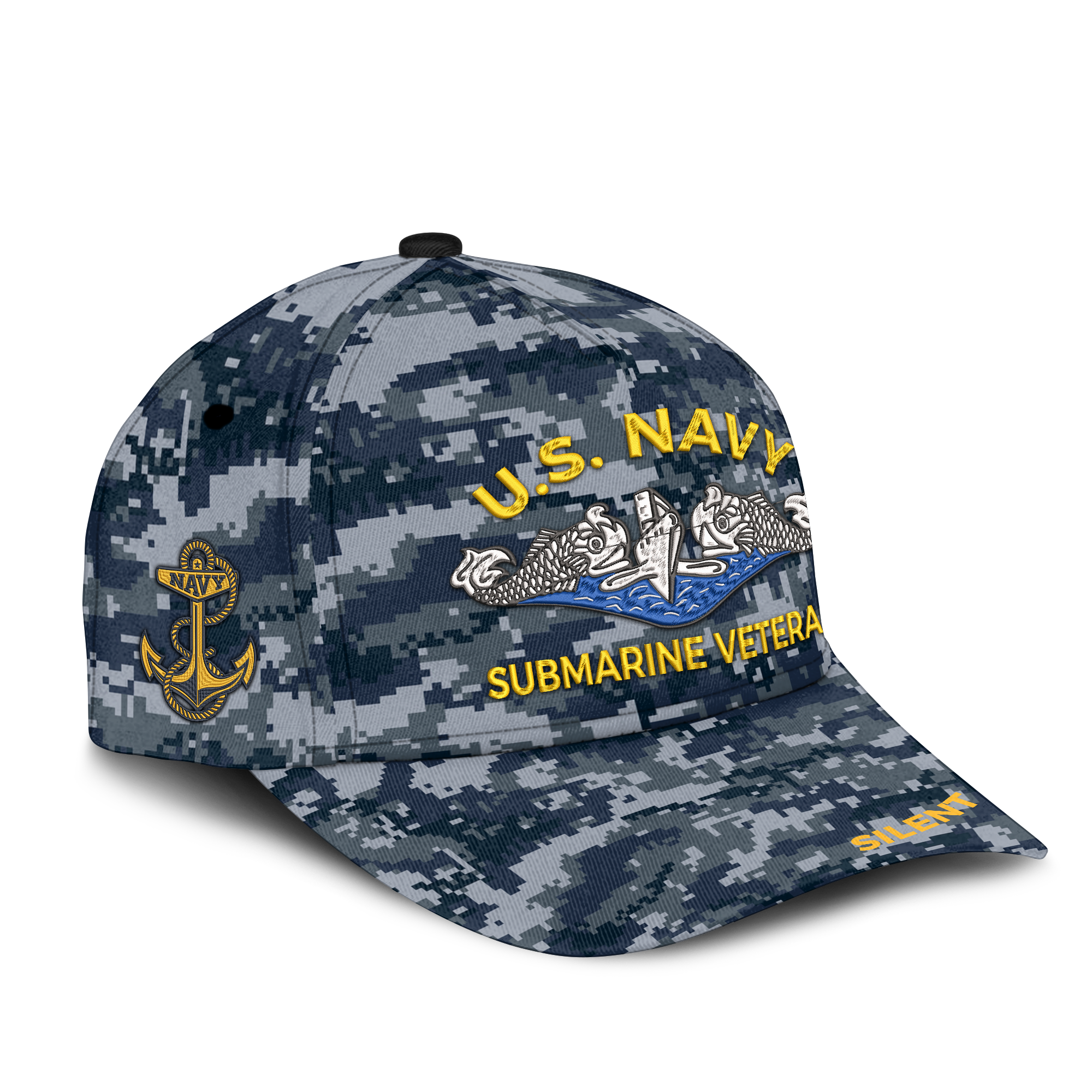 Navy Submarine Veteran Silent Service Embroidered & Printed Cap