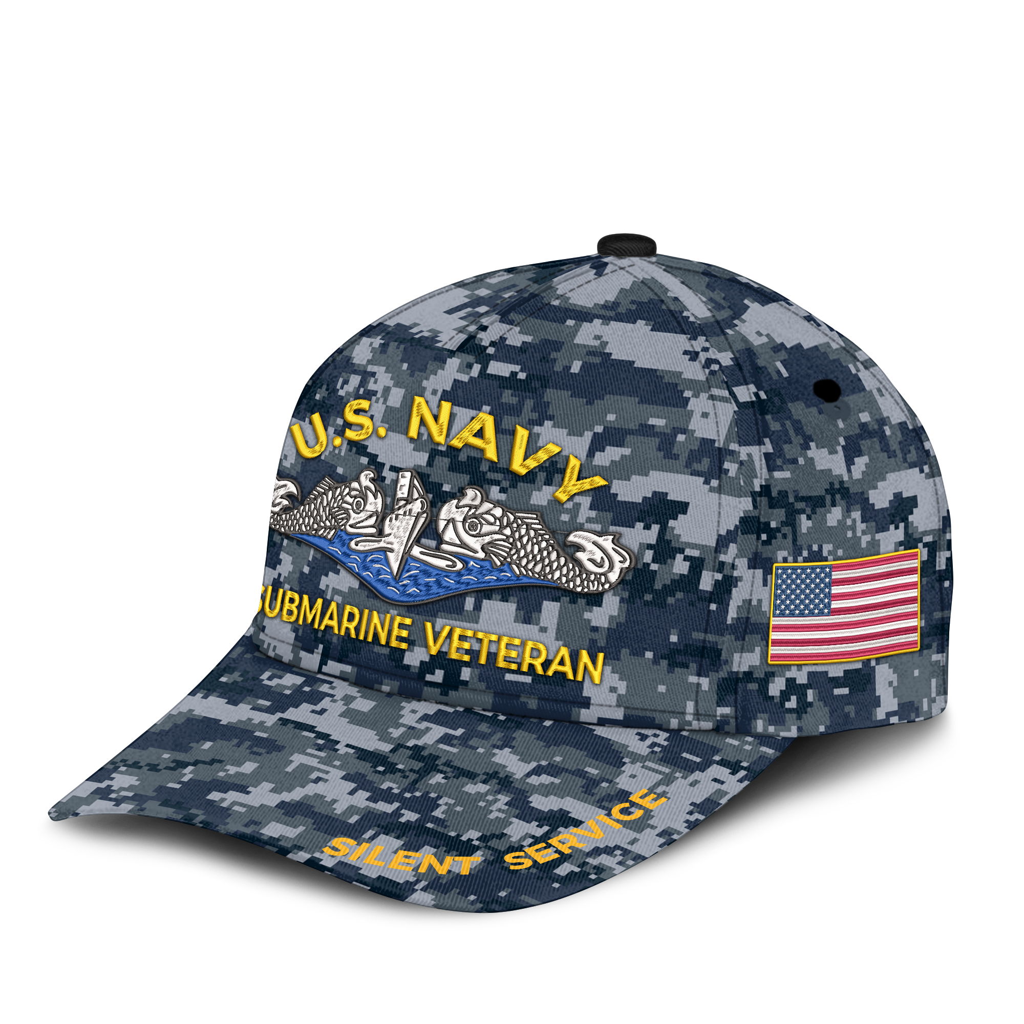 Navy Submarine Veteran Silent Service Embroidered & Printed Cap