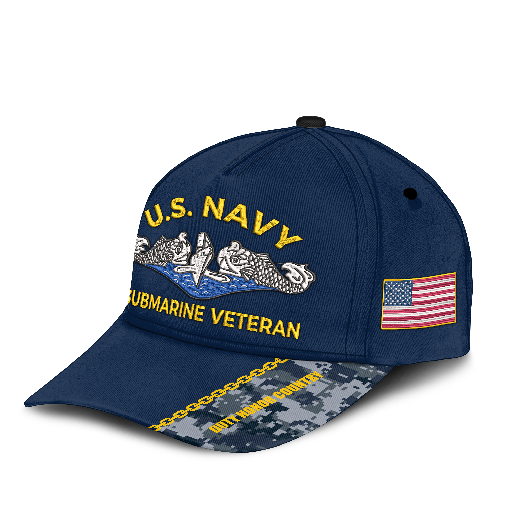 Navy Submarine Veteran Silent Service Embroidered & Printed Cap