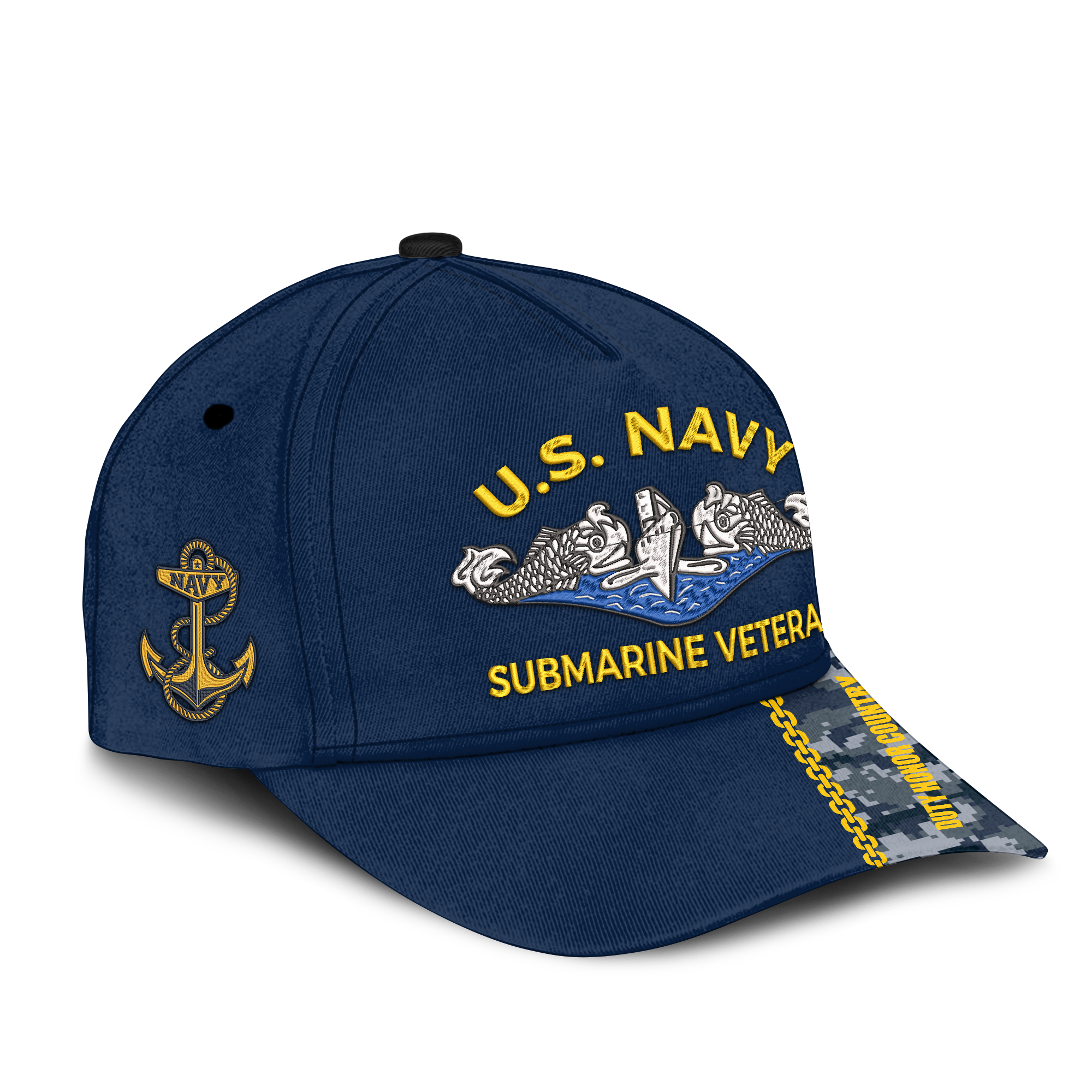 Navy Submarine Veteran Silent Service Embroidered & Printed Cap