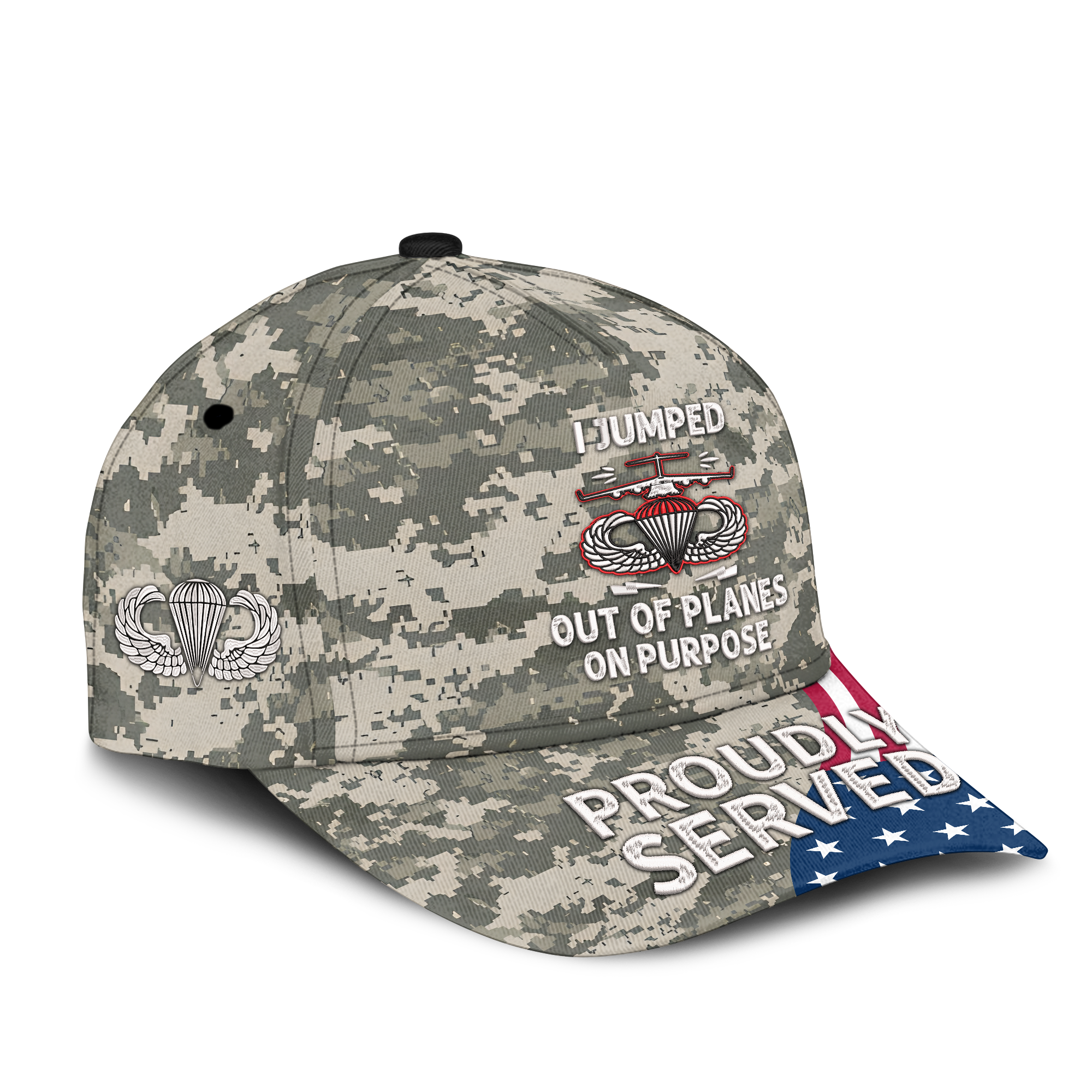 I Jumped Out Of Planes On Purpose Embroidered & Printed Cap