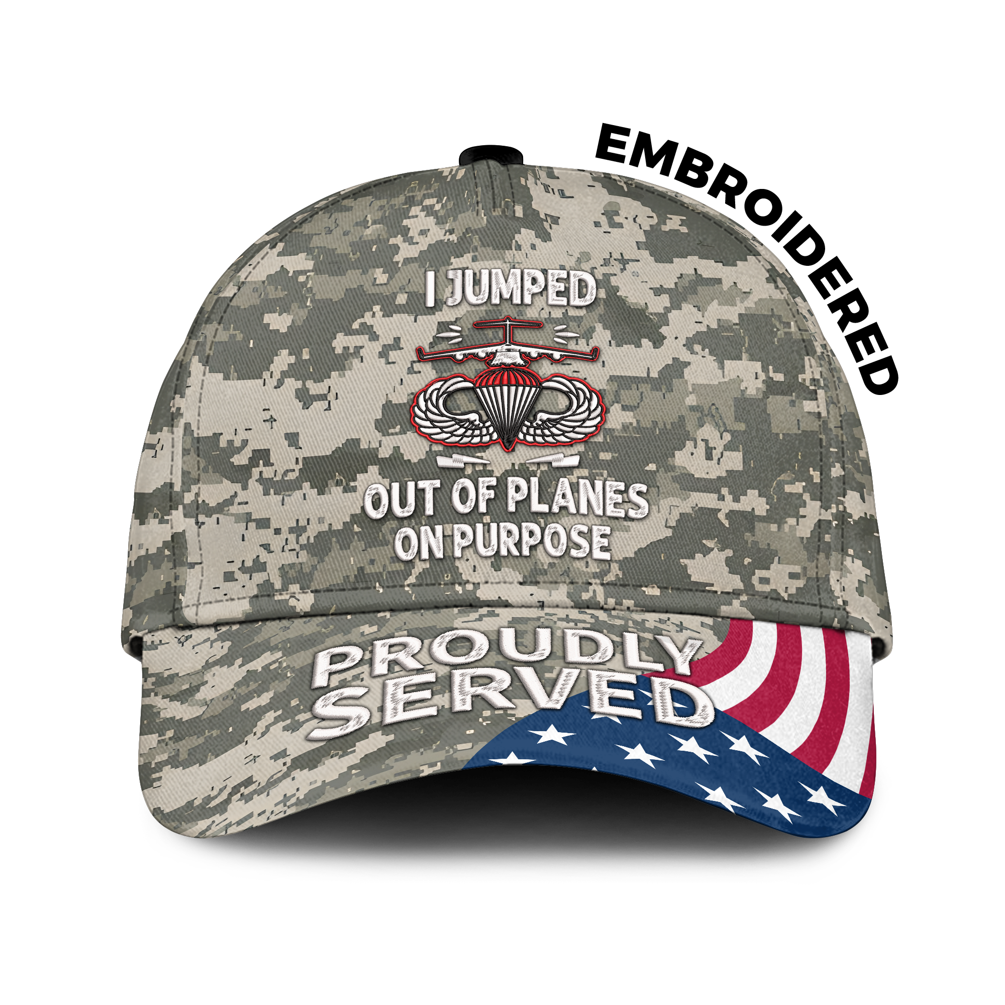 I Jumped Out Of Planes On Purpose Embroidered & Printed Cap