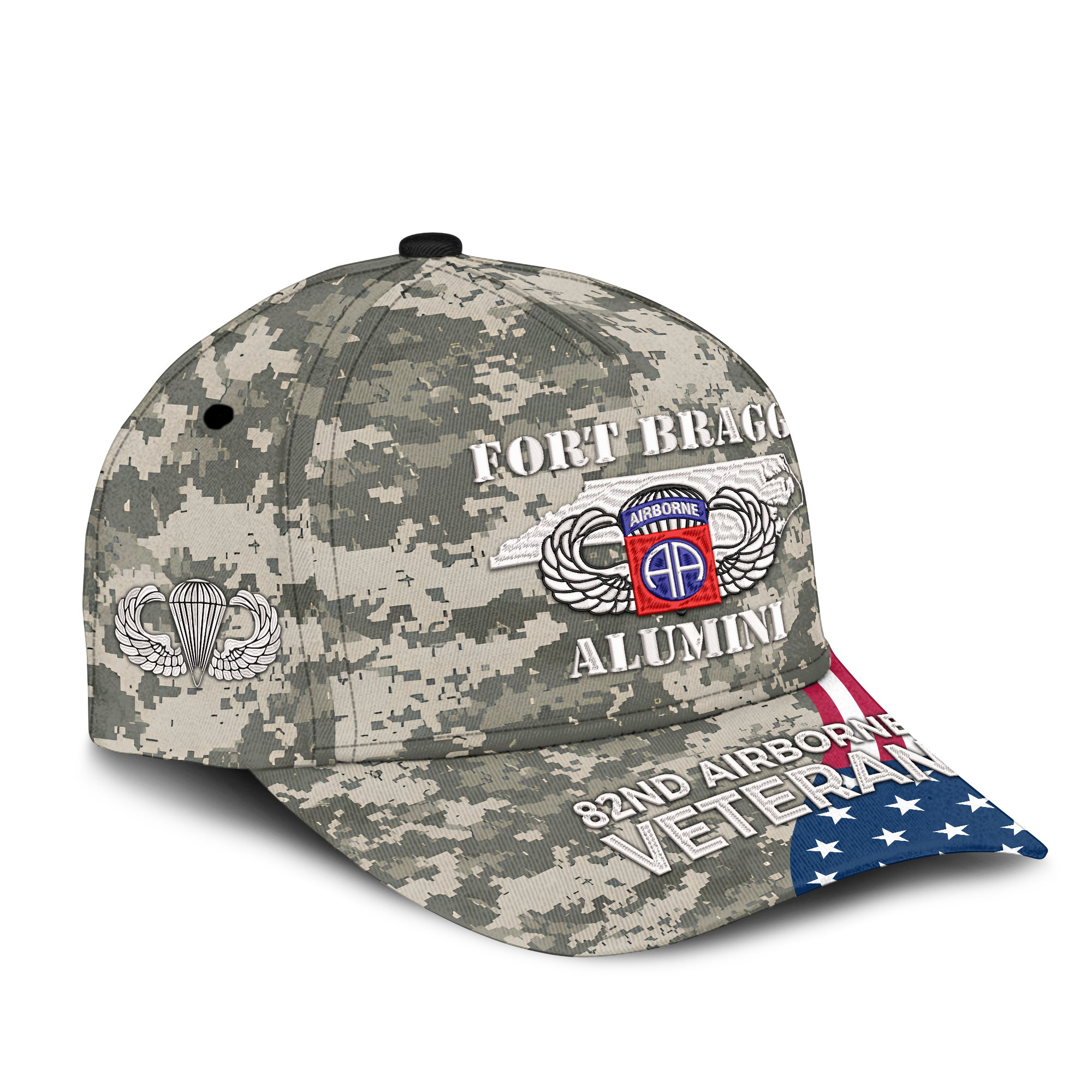 82nd Airborne Fort Bragg Alumni Embroidered & Printed Cap