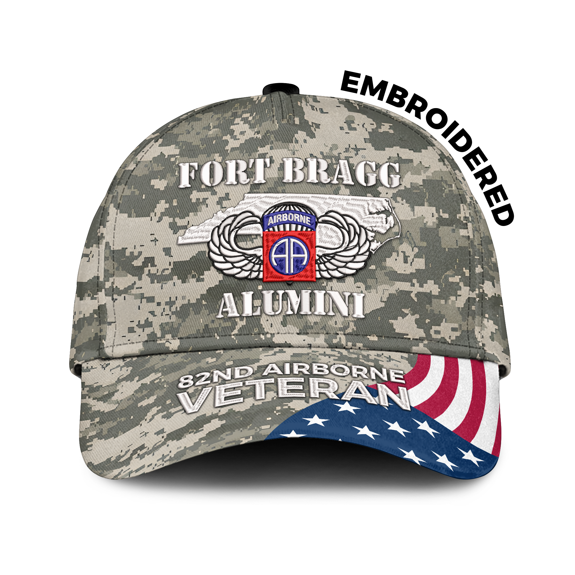 82nd Airborne Fort Bragg Alumni Embroidered & Printed Cap
