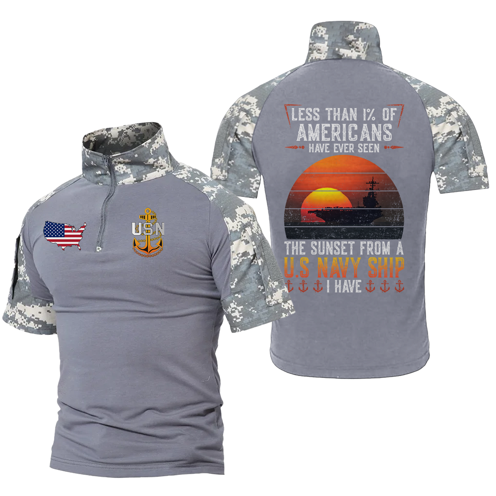 Less Than 1% Navy Ship Tactical Polo Shirt