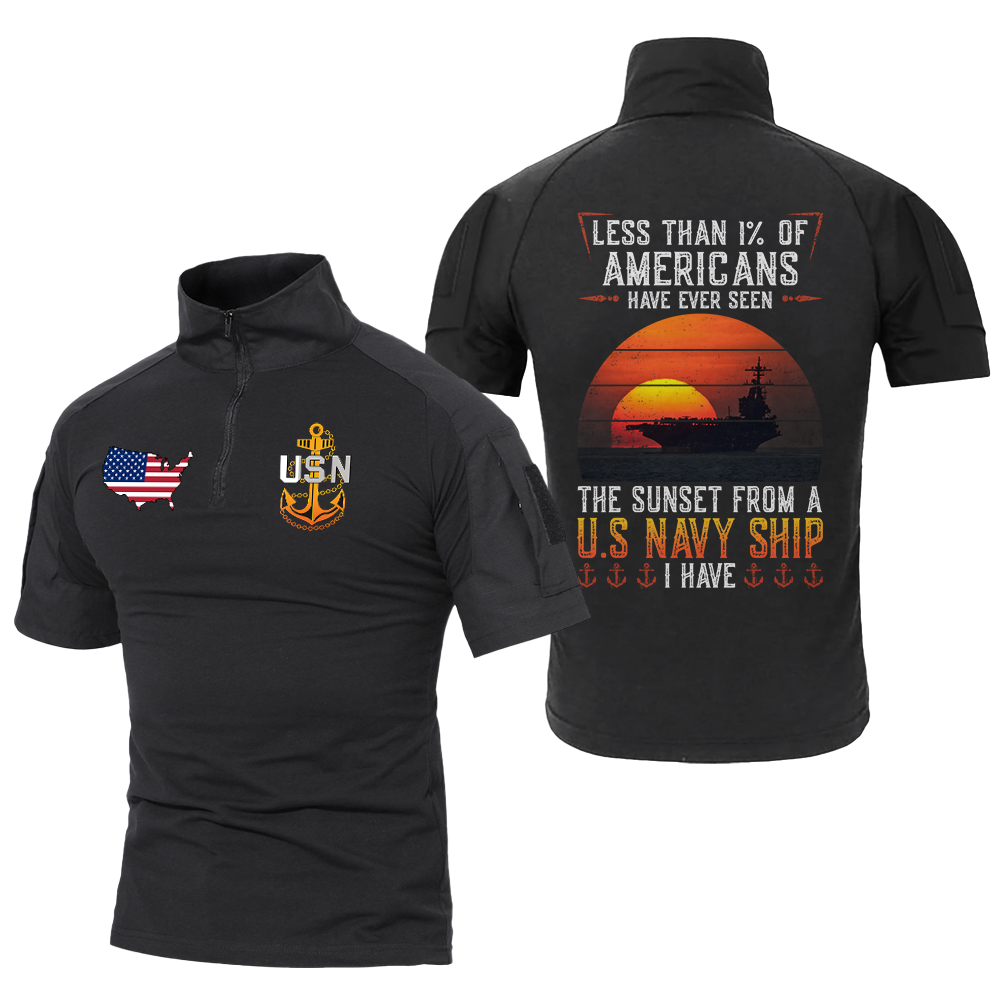 Less Than 1% Navy Ship Tactical Polo Shirt