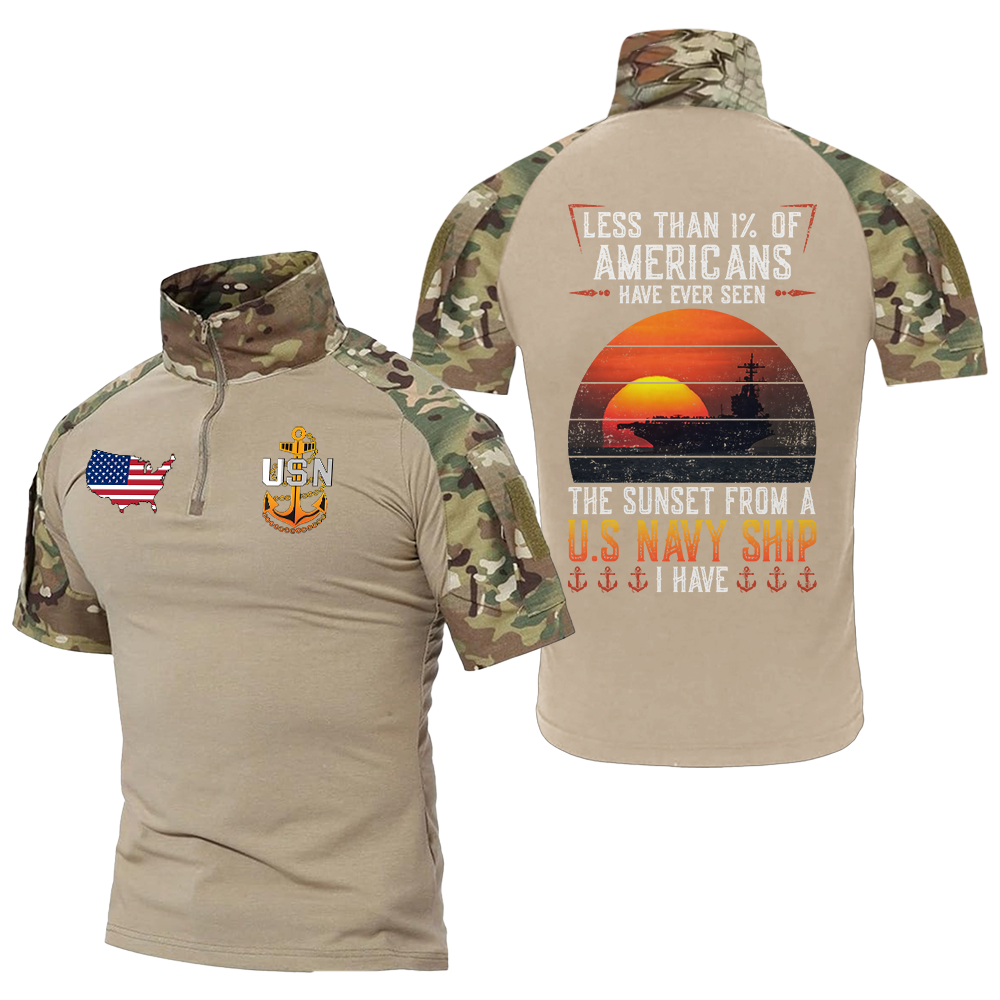 Less Than 1% Navy Ship Tactical Polo Shirt