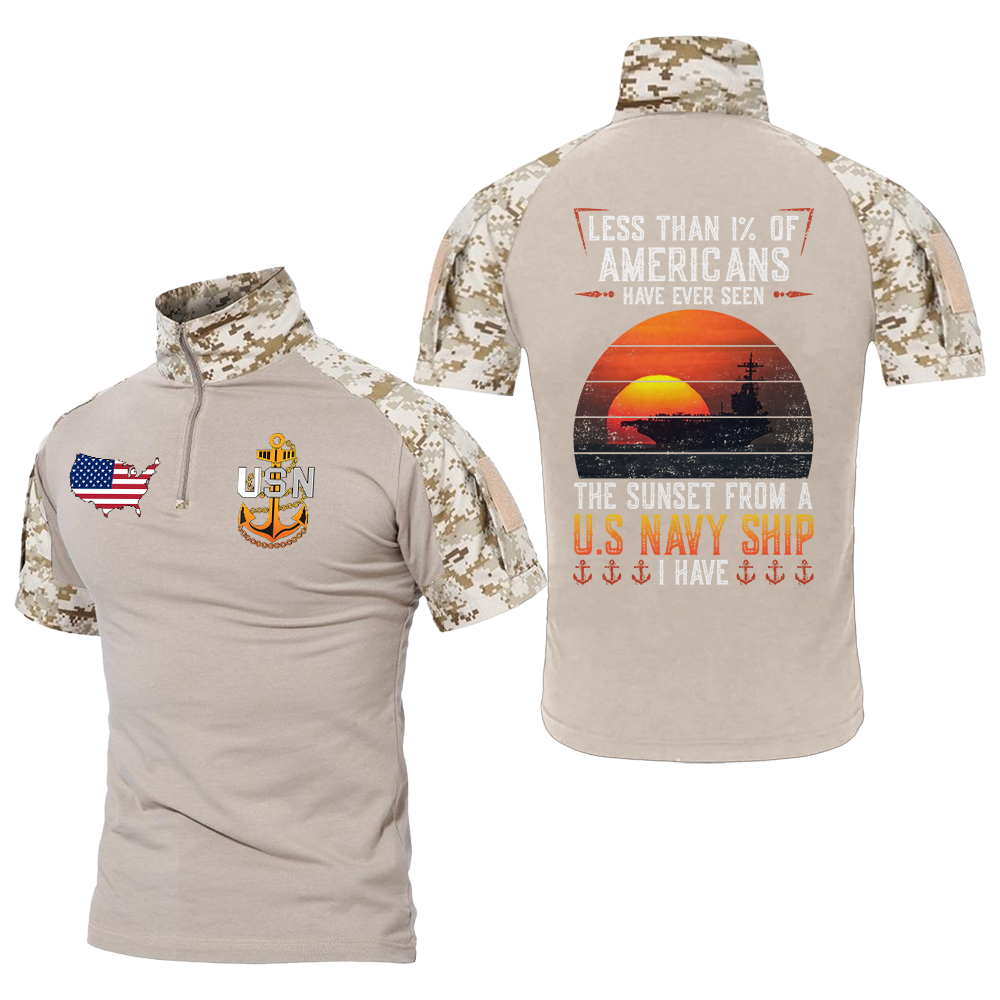 Less Than 1% Navy Ship Tactical Polo Shirt