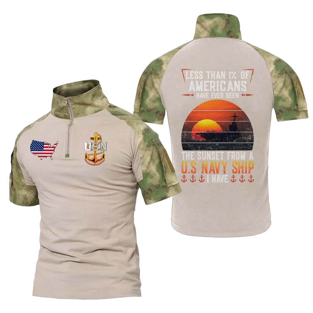 Less Than 1% Navy Ship Tactical Polo Shirt