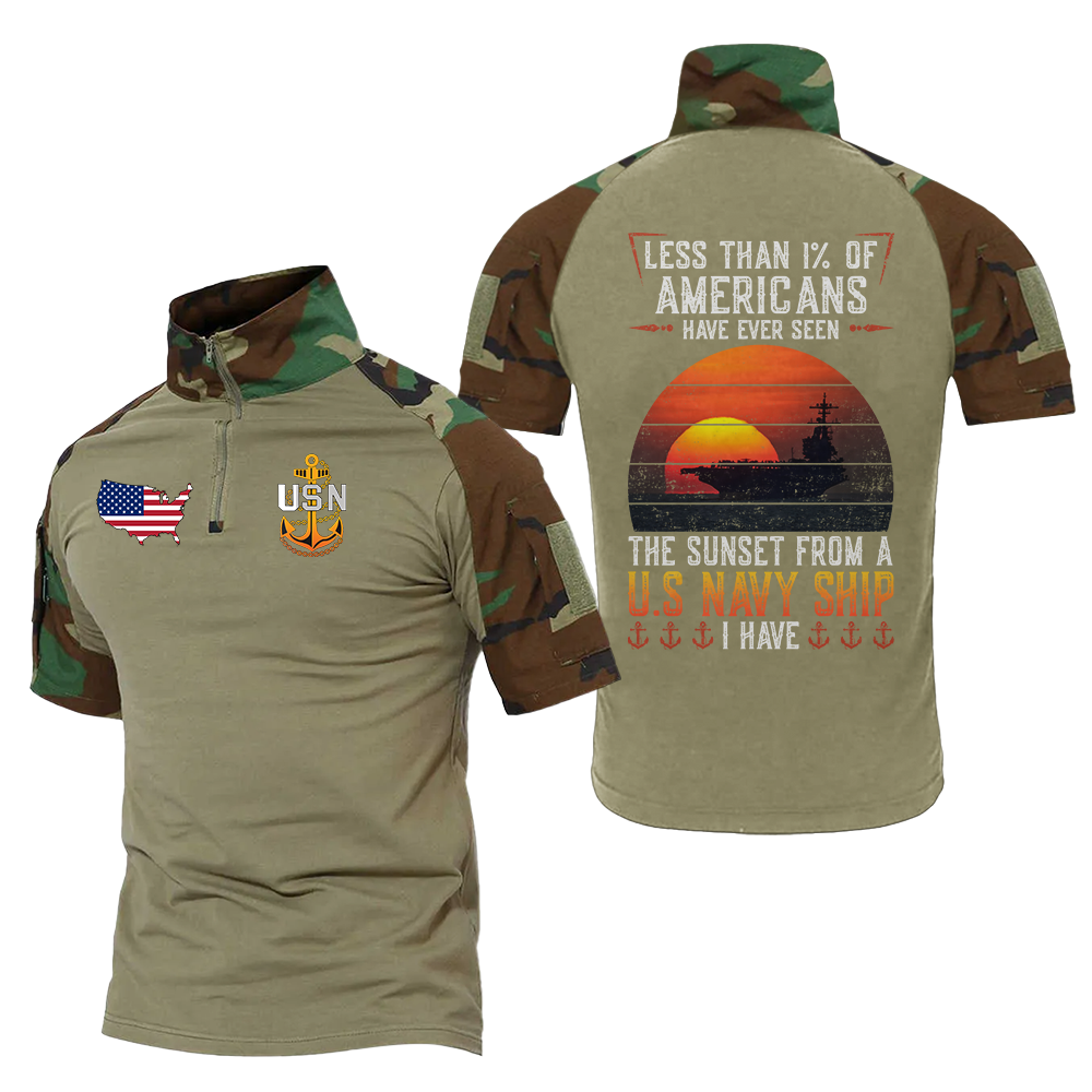 Less Than 1% Navy Ship Tactical Polo Shirt