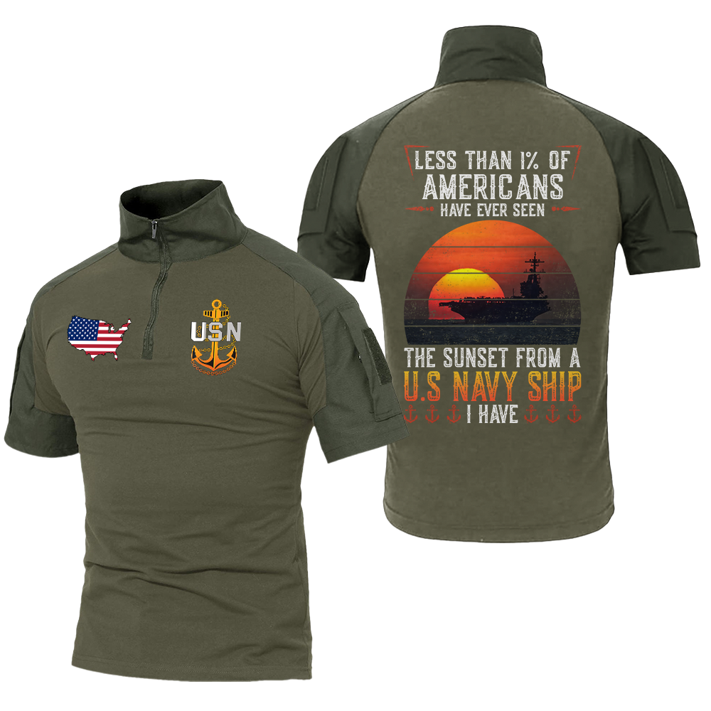 Less Than 1% Navy Ship Tactical Polo Shirt
