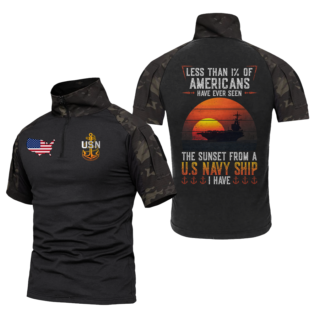 Less Than 1% Navy Ship Tactical Polo Shirt
