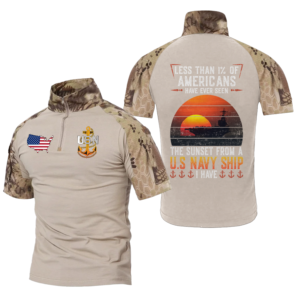 Less Than 1% Navy Ship Tactical Polo Shirt