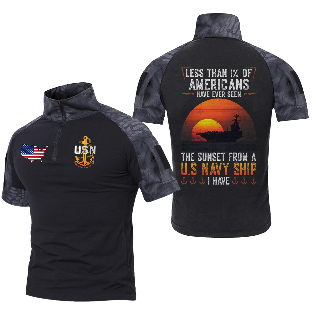 Less Than 1% Navy Ship Tactical Polo Shirt