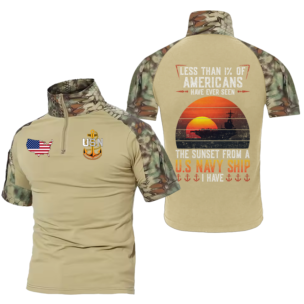 Less Than 1% Navy Ship Tactical Polo Shirt