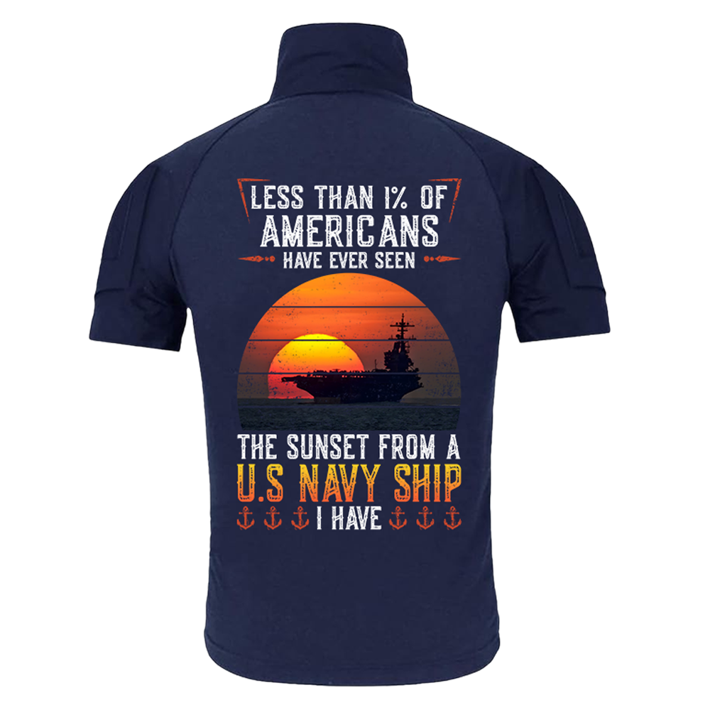 Less Than 1% Navy Ship Tactical Polo Shirt