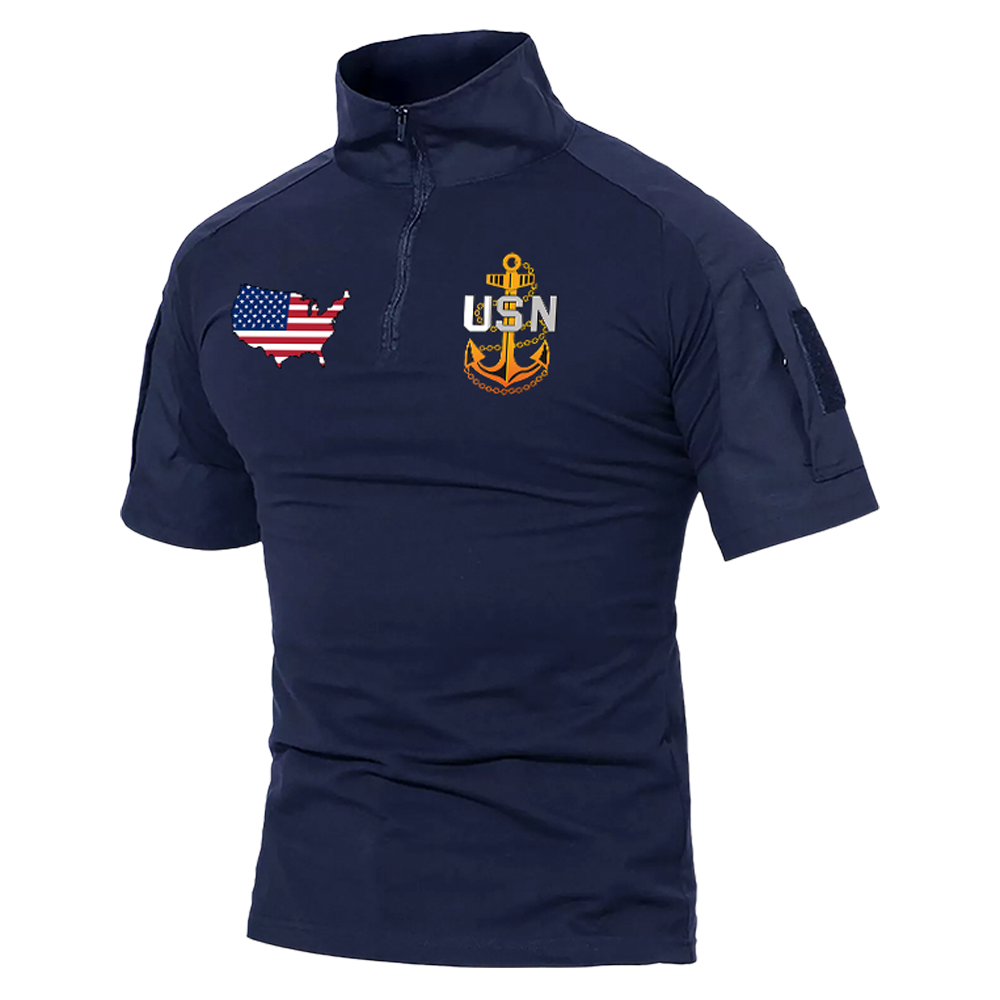 Less Than 1% Navy Ship Tactical Polo Shirt