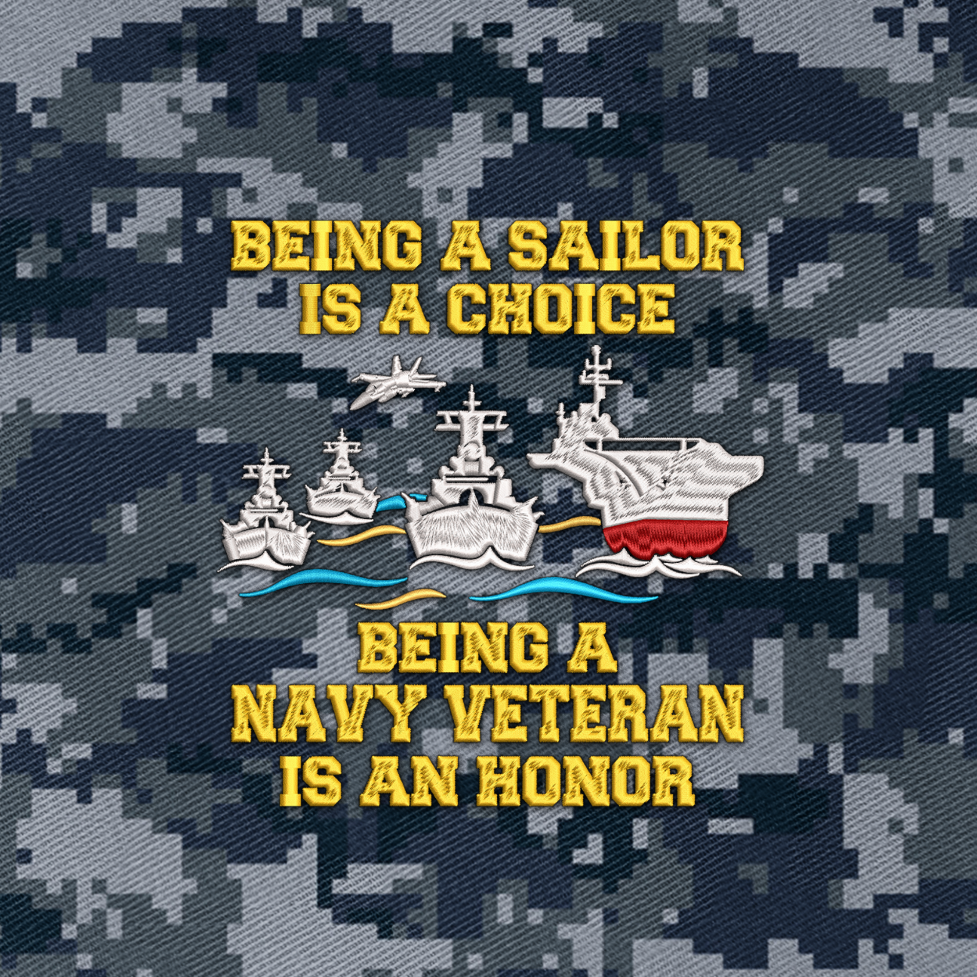 Personalizable Being A Navy Veteran Is An Honor Embroidered & Printed Cap