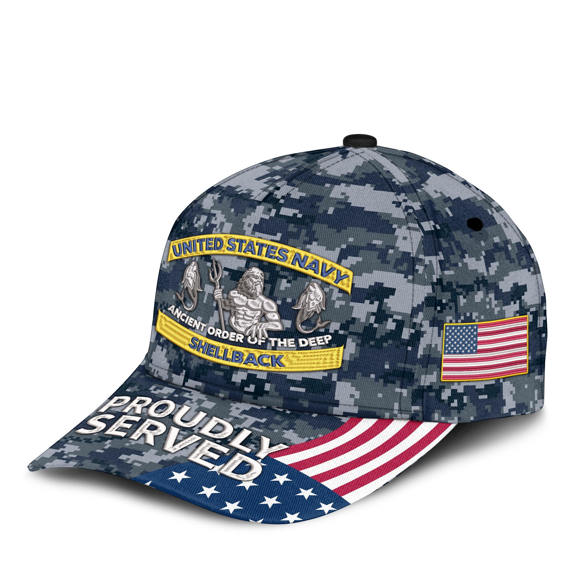 Navy Ancient Order Of The Deep Shellback Embroidered & Printed Cap