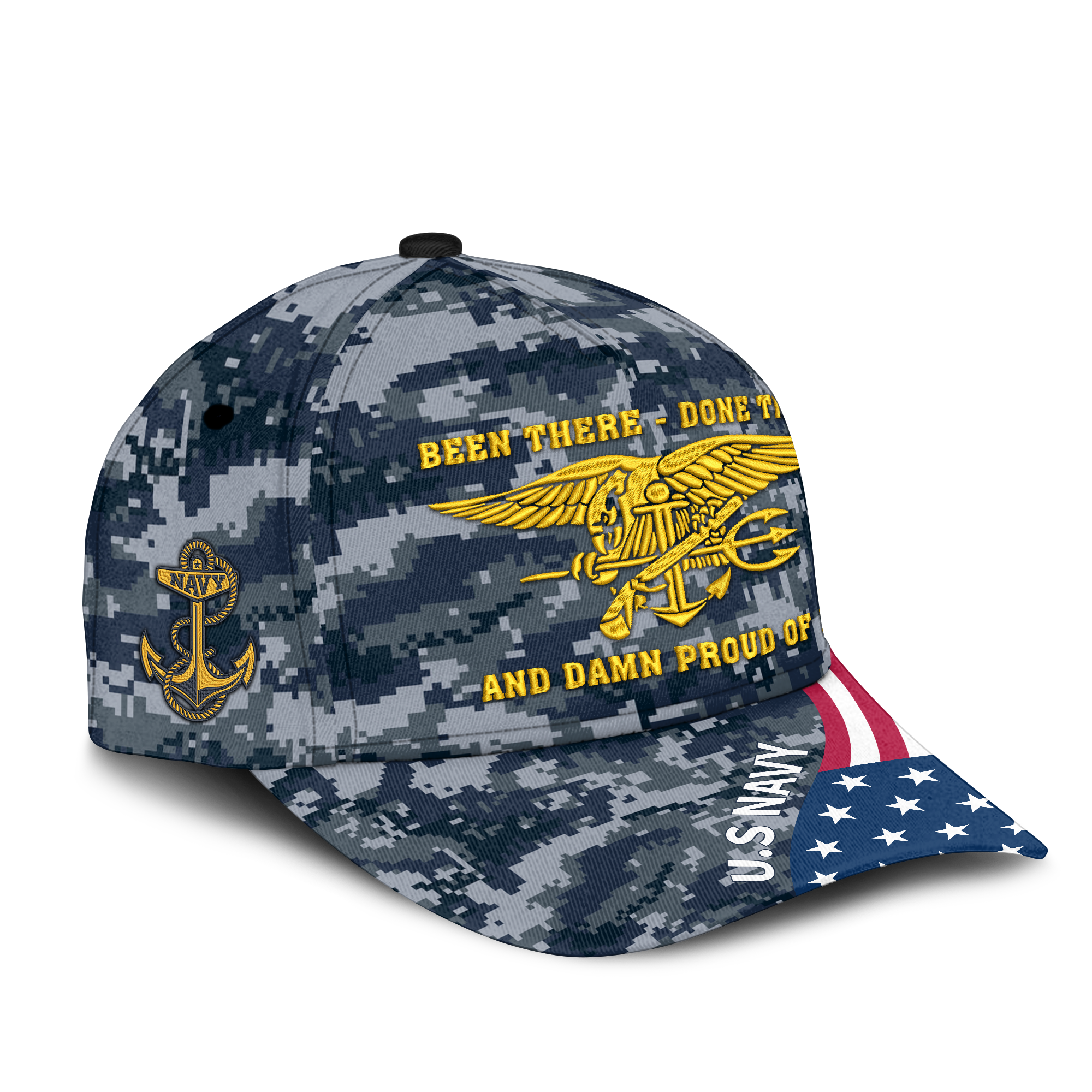 Navy Veteran Been There Done That Embroidered & Printed Cap
