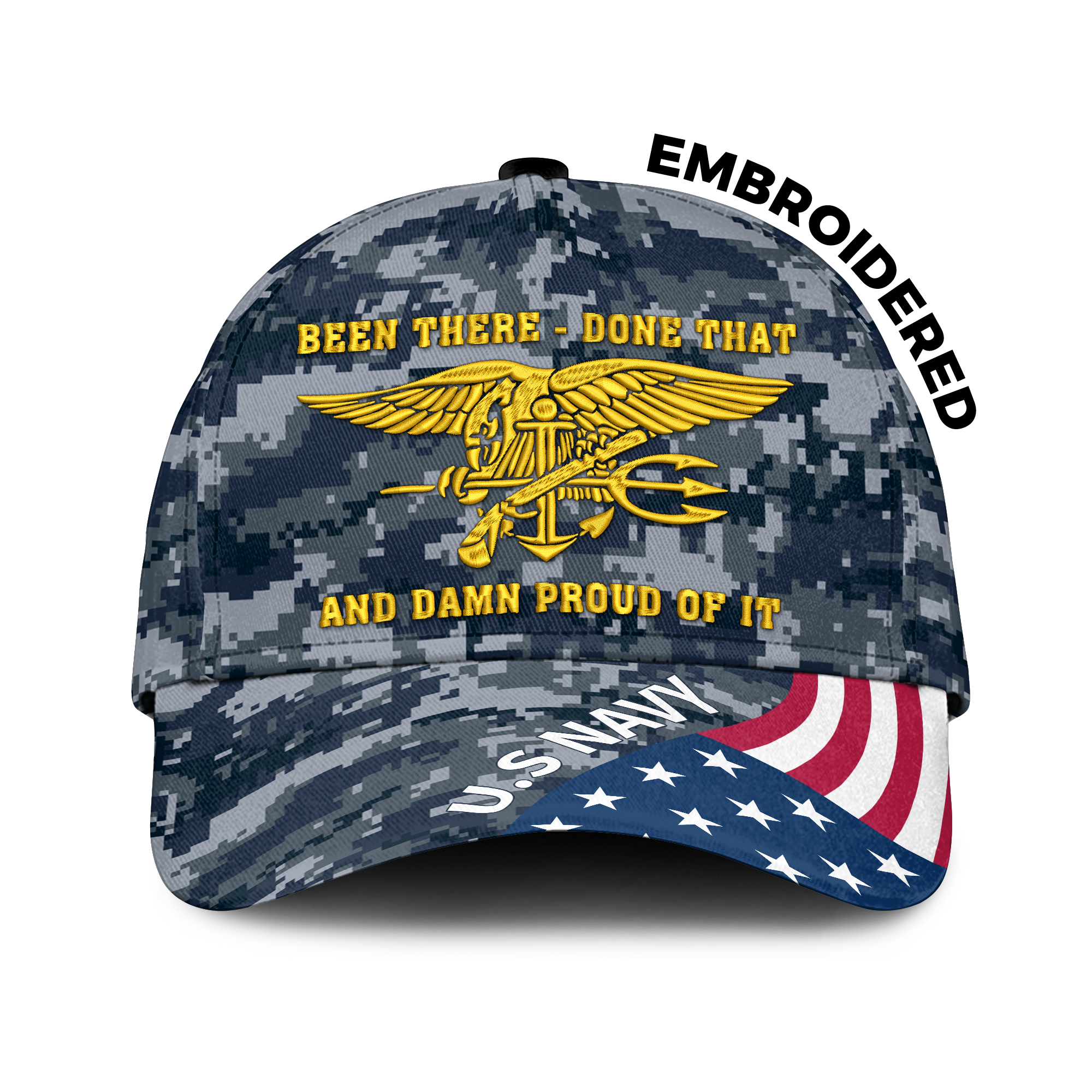 Navy Veteran Been There Done That Embroidered & Printed Cap