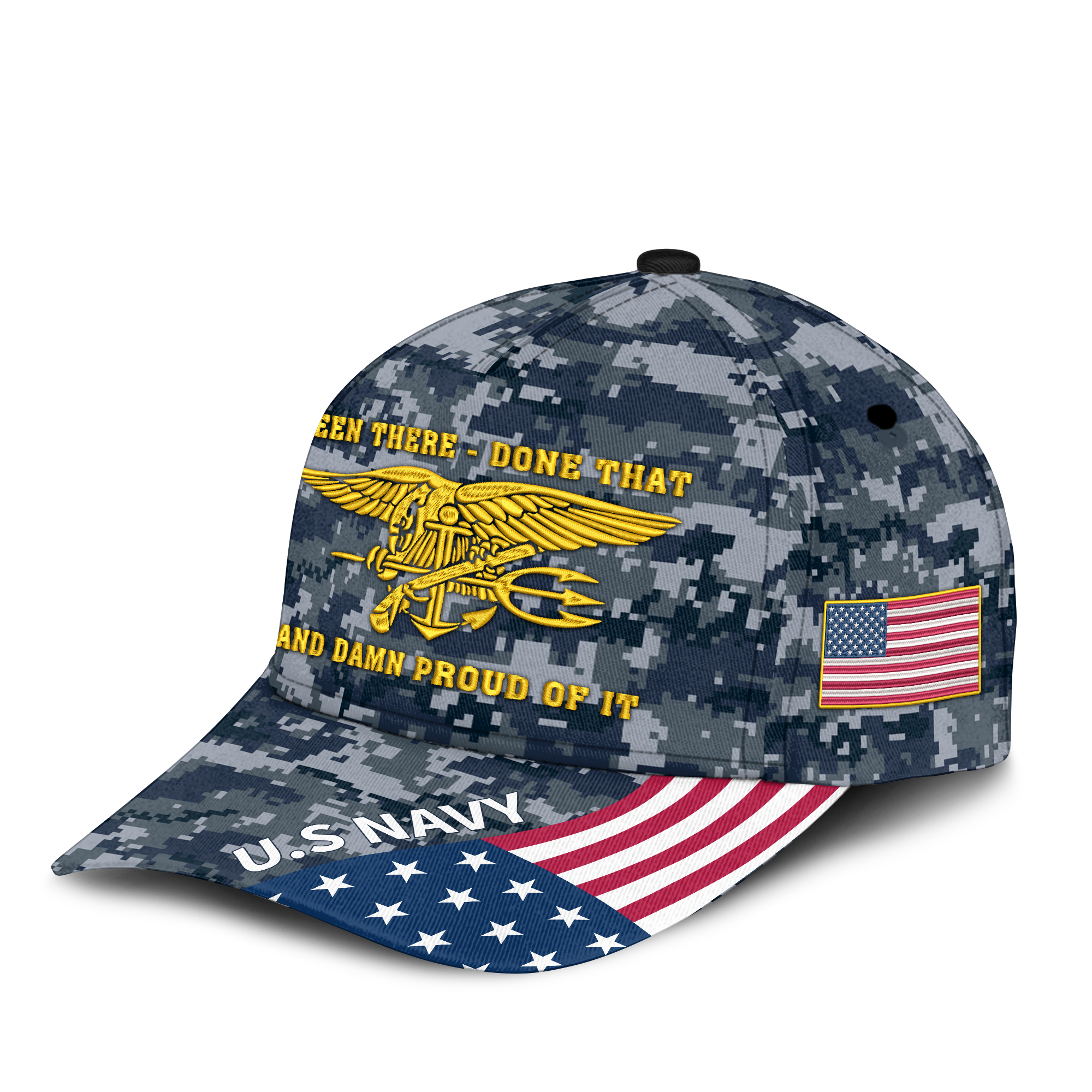 Navy Veteran Been There Done That Embroidered & Printed Cap