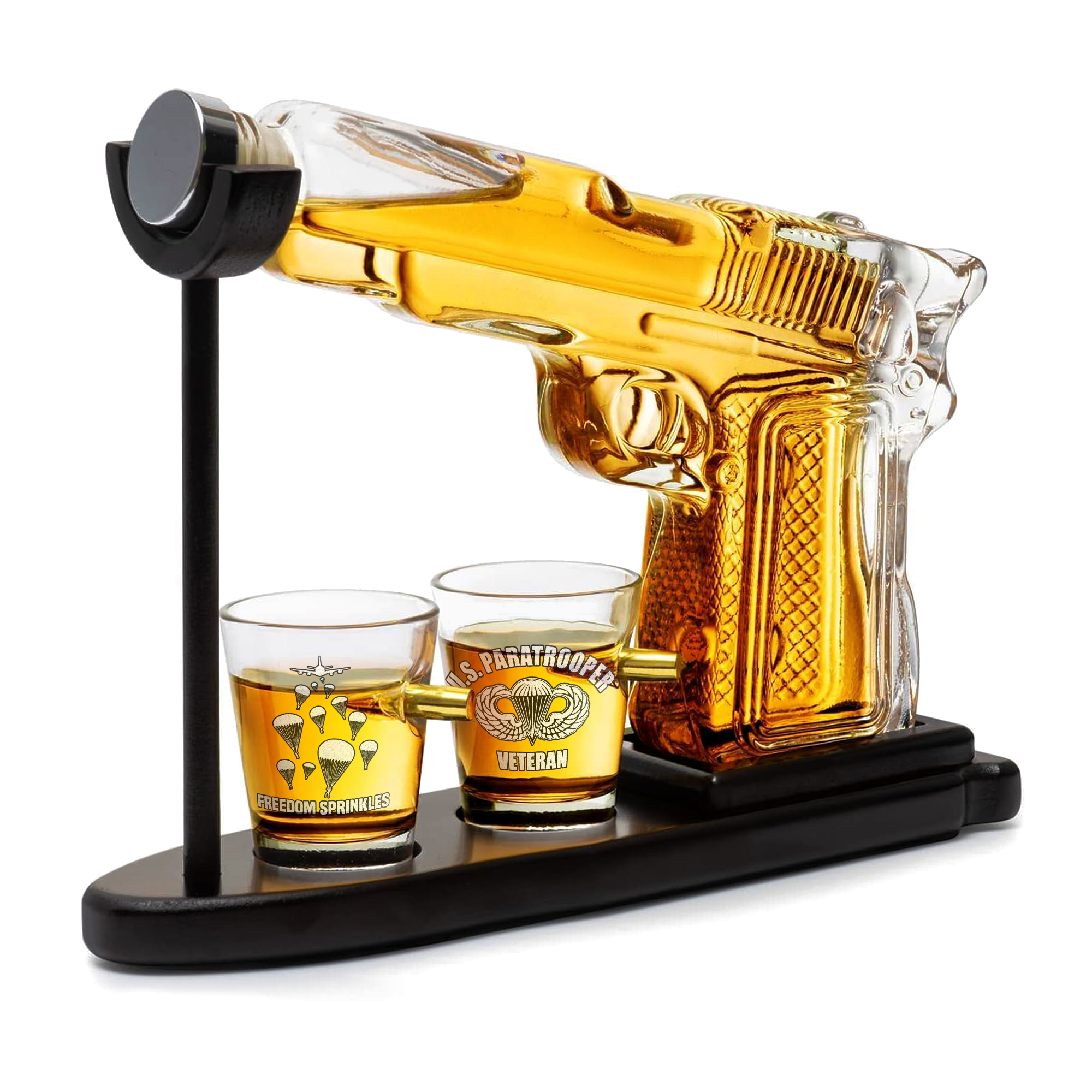 Airborne Freedom Sprinkles Pistol Whiskey Decanter Set