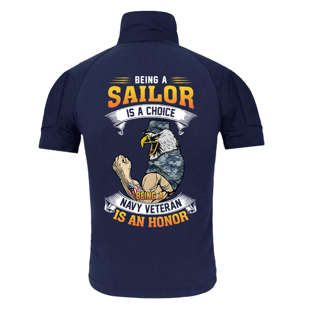 Personalizable Being A Navy Veteran Is An Honor Tactical Polo Shirt