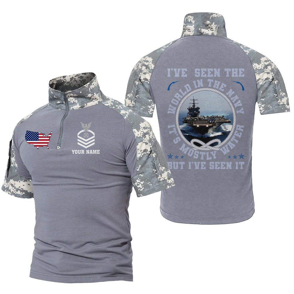 Personalizable I've Seen The World In The Navy Tactical Polo Shirt
