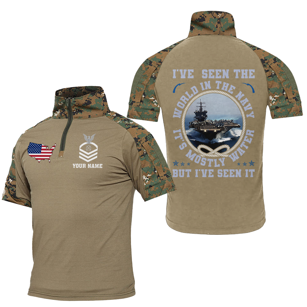 Personalizable I've Seen The World In The Navy Tactical Polo Shirt