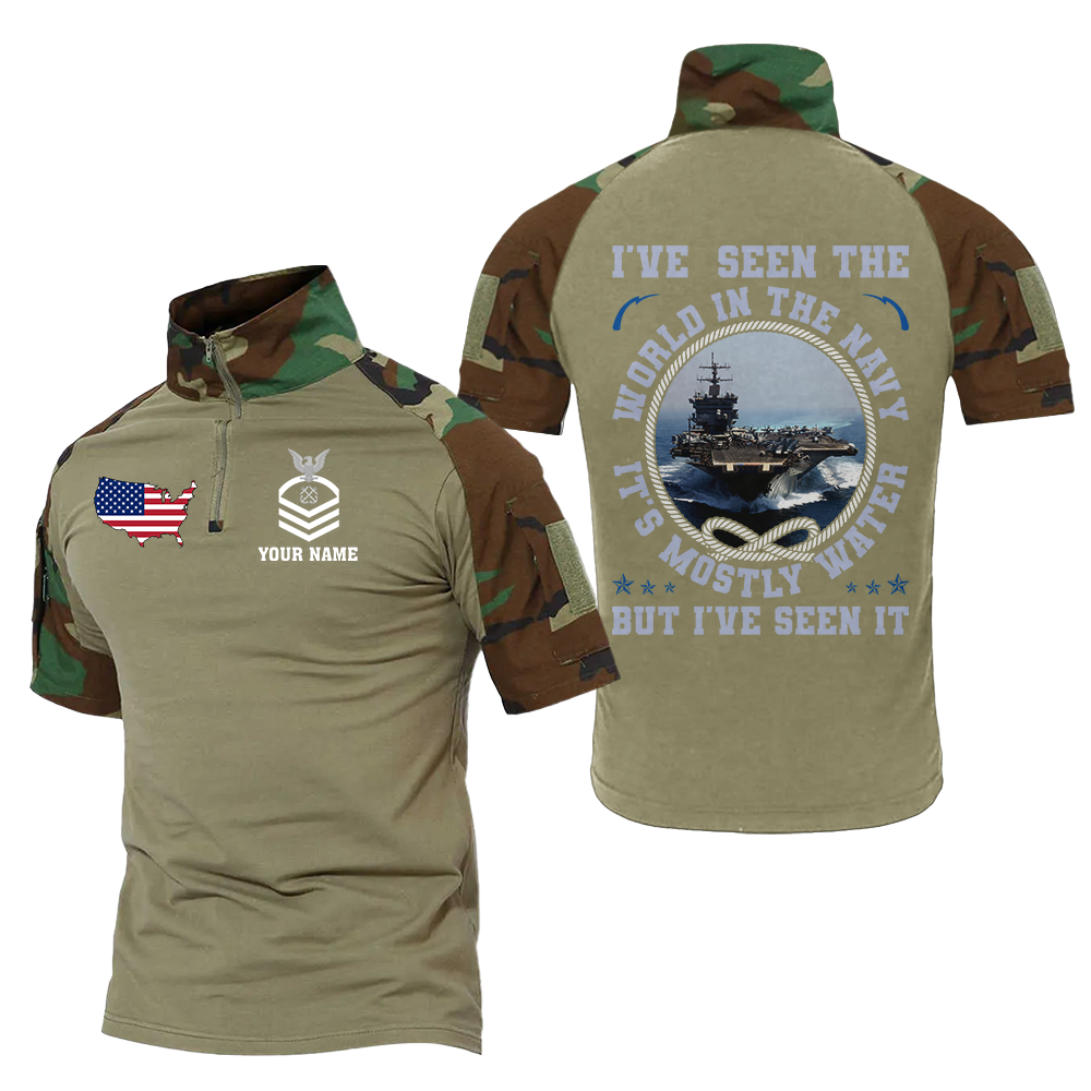 Personalizable I've Seen The World In The Navy Tactical Polo Shirt