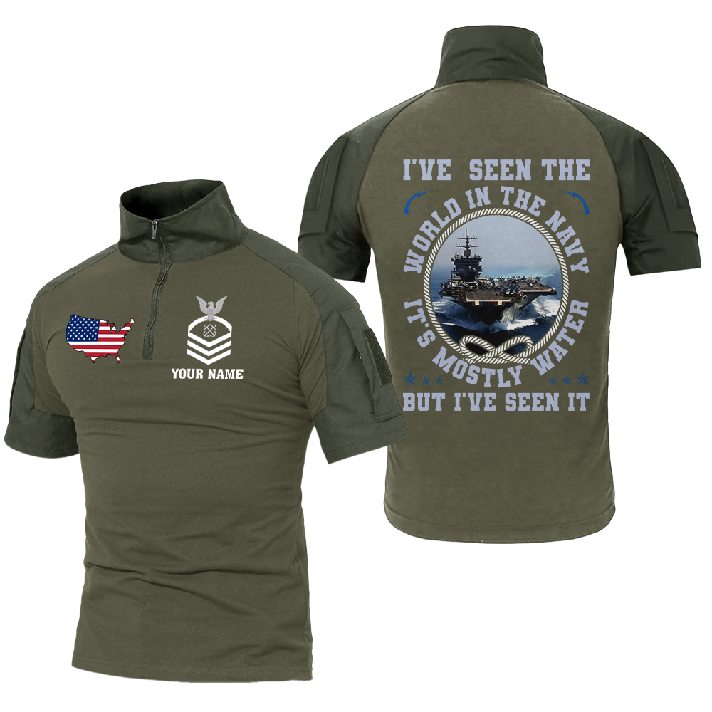 Personalizable I've Seen The World In The Navy Tactical Polo Shirt