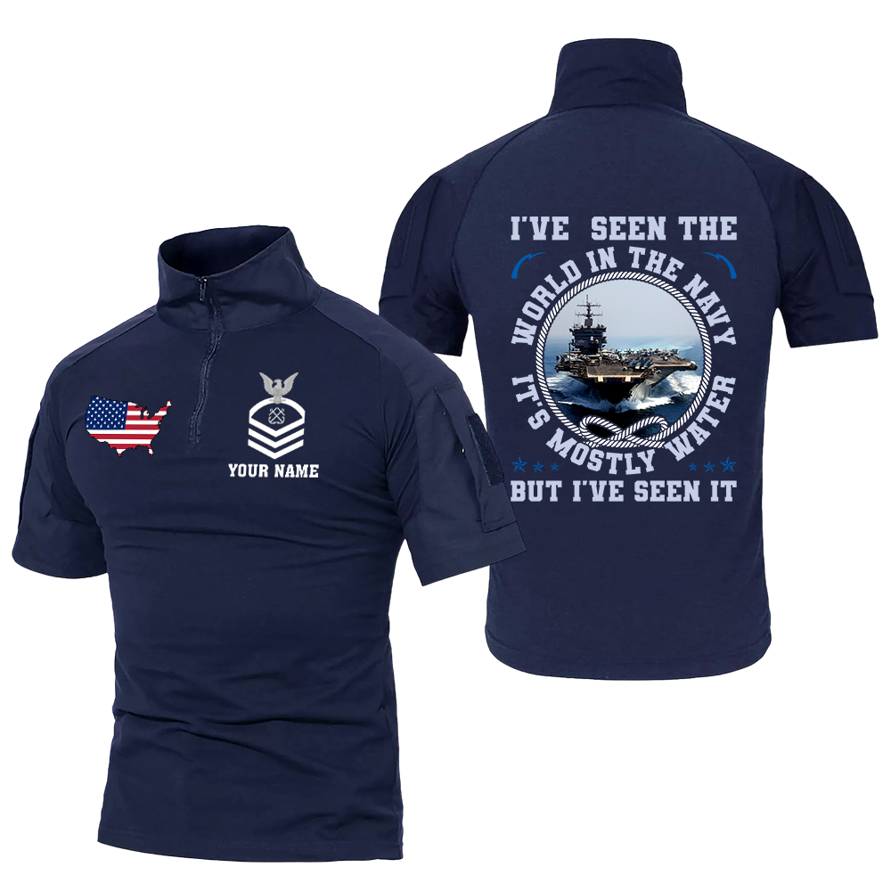 Personalizable I've Seen The World In The Navy Tactical Polo Shirt