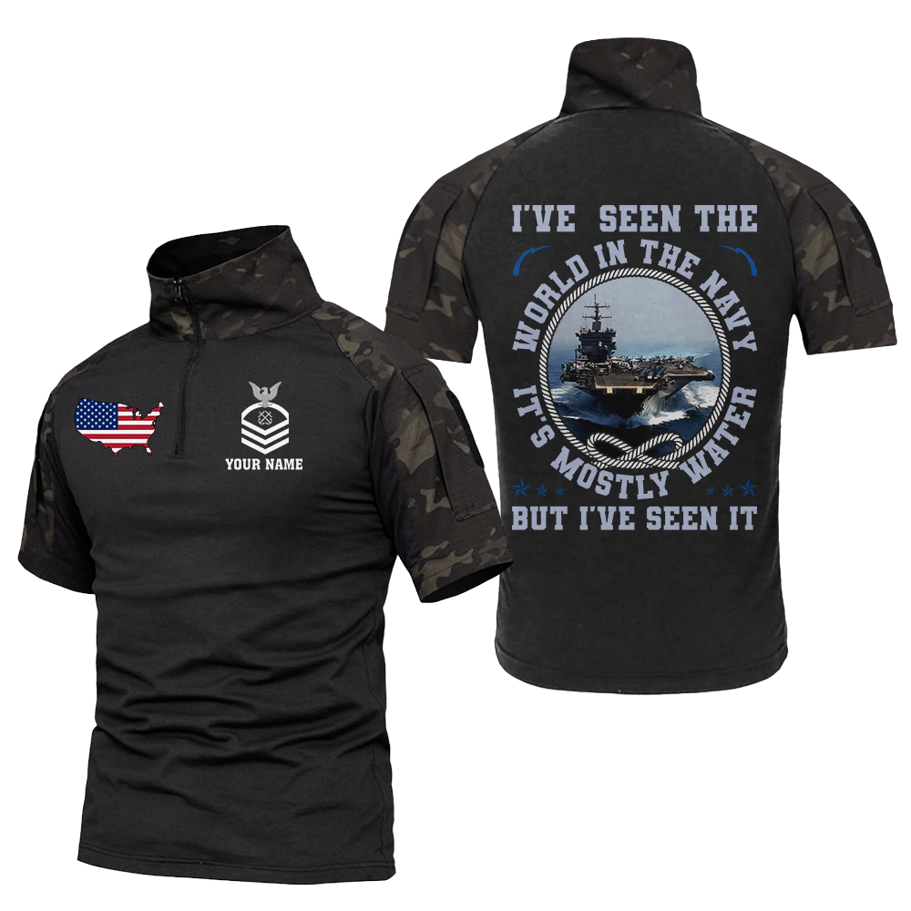 Personalizable I've Seen The World In The Navy Tactical Polo Shirt