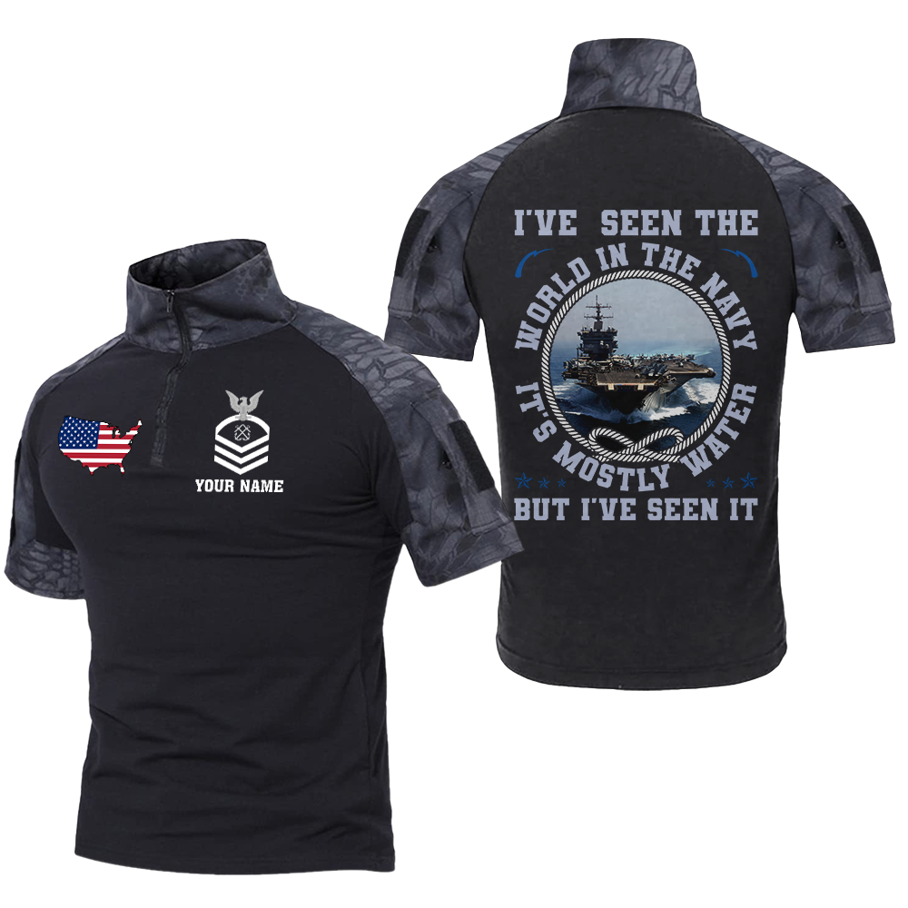 Personalizable I've Seen The World In The Navy Tactical Polo Shirt
