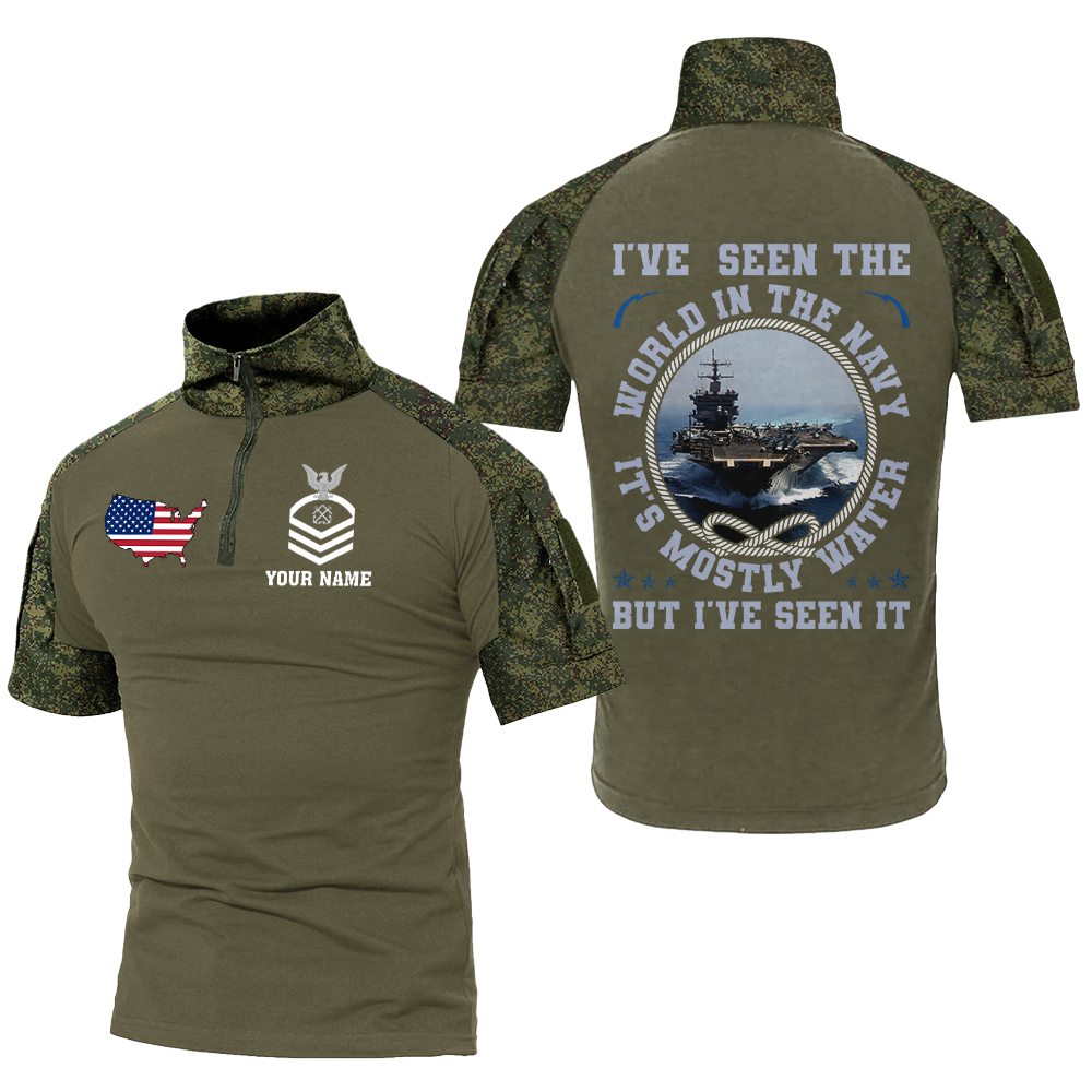 Personalizable I've Seen The World In The Navy Tactical Polo Shirt