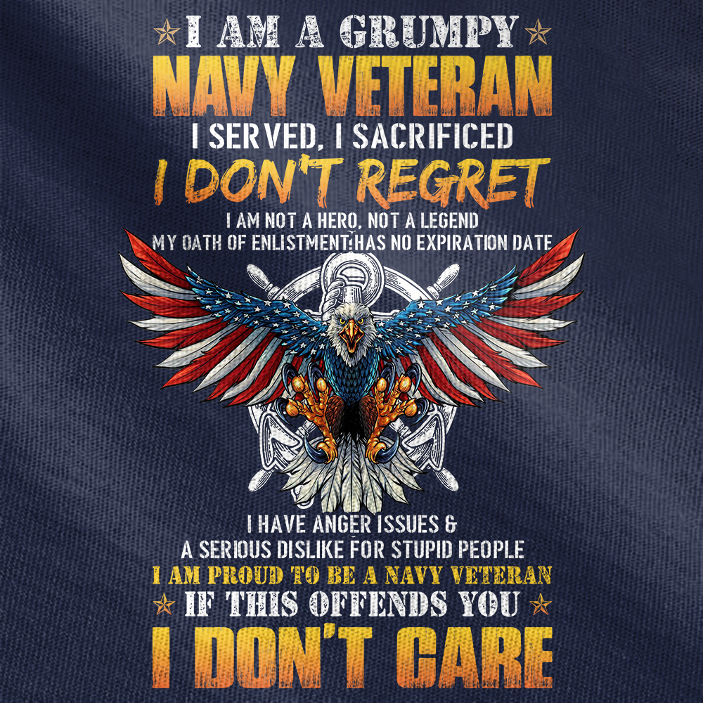 Personalizable I Am A Grumpy Navy Veteran Tactical Polo Shirt