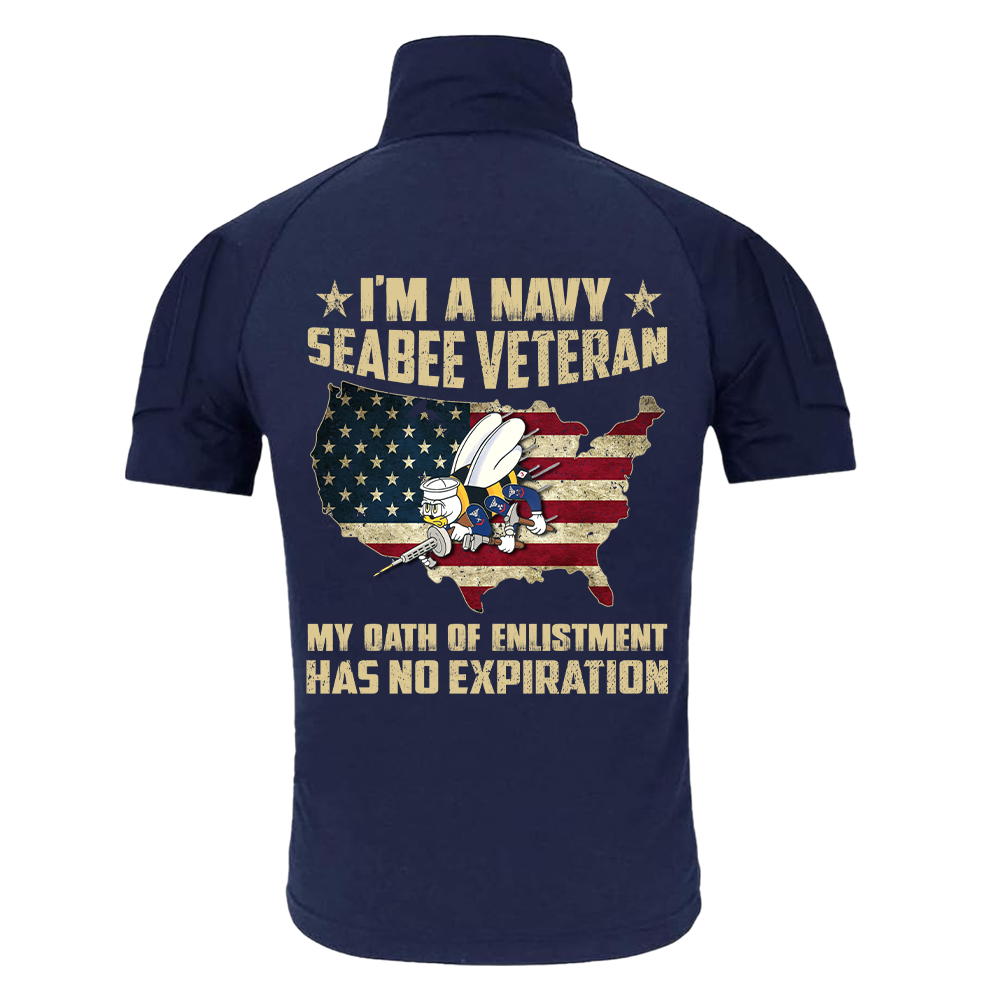 Personalizable I Am A Navy Seabee Veteran Tactical Polo Shirt