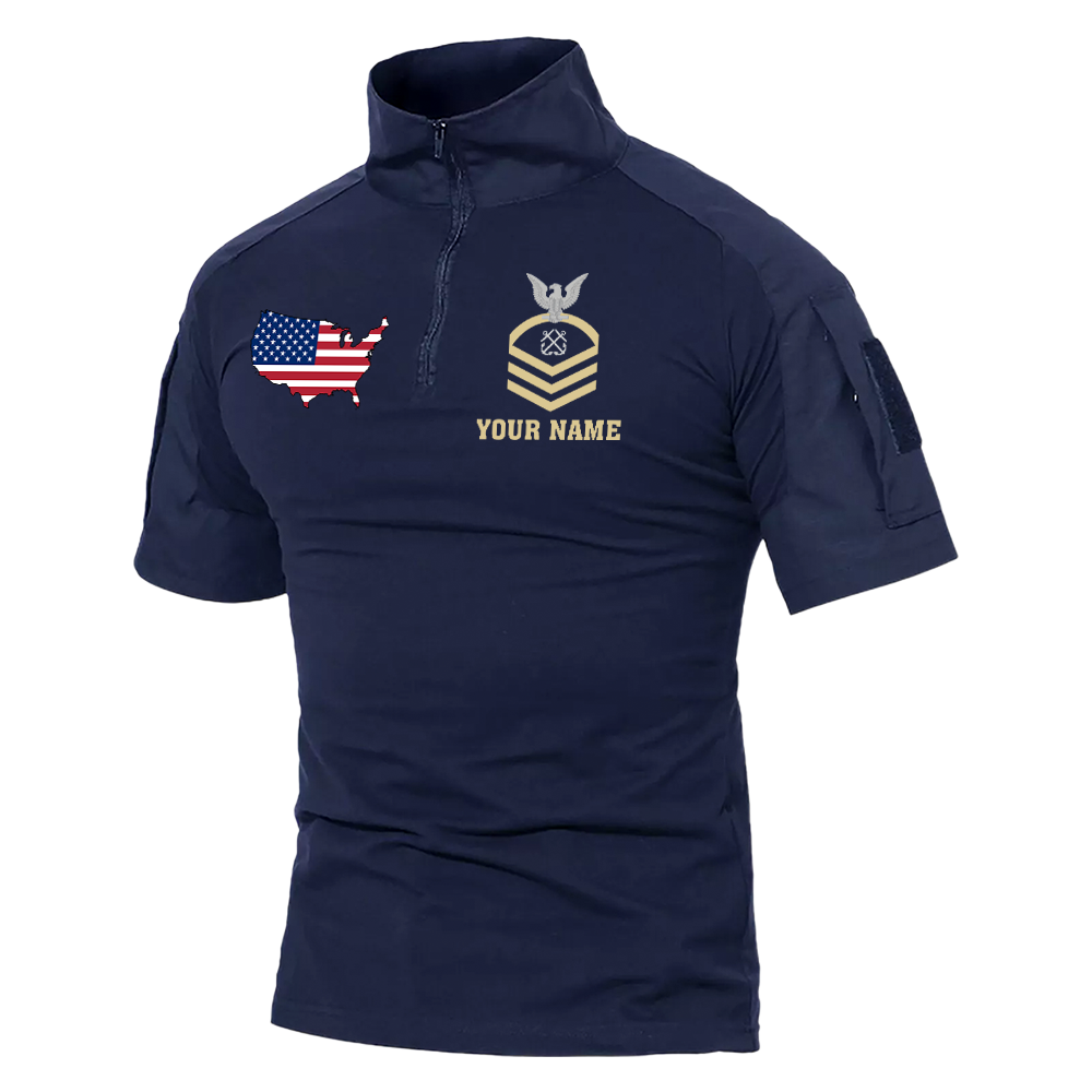 Personalizable I Am A Navy Seabee Veteran Tactical Polo Shirt
